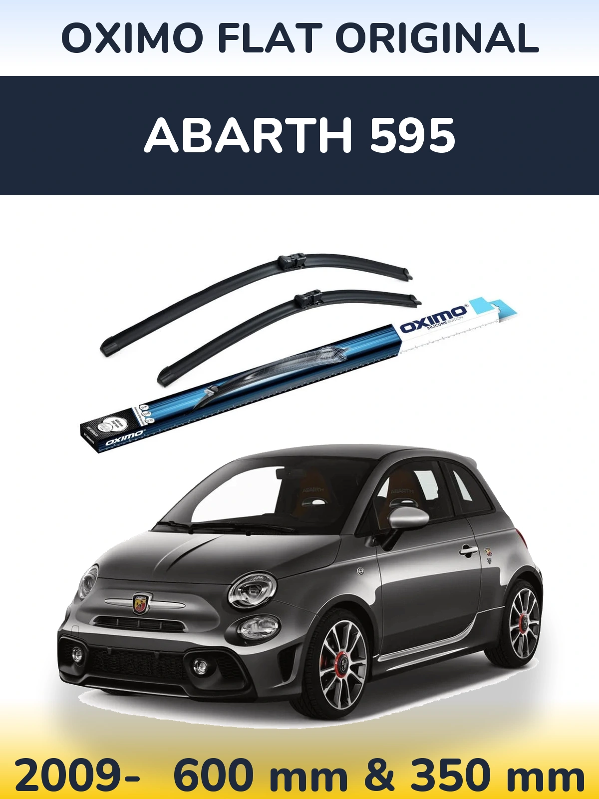 Комплект передних дворников Oximo Flat Original 600 & 350 мм для Abarth 595 2009-2026