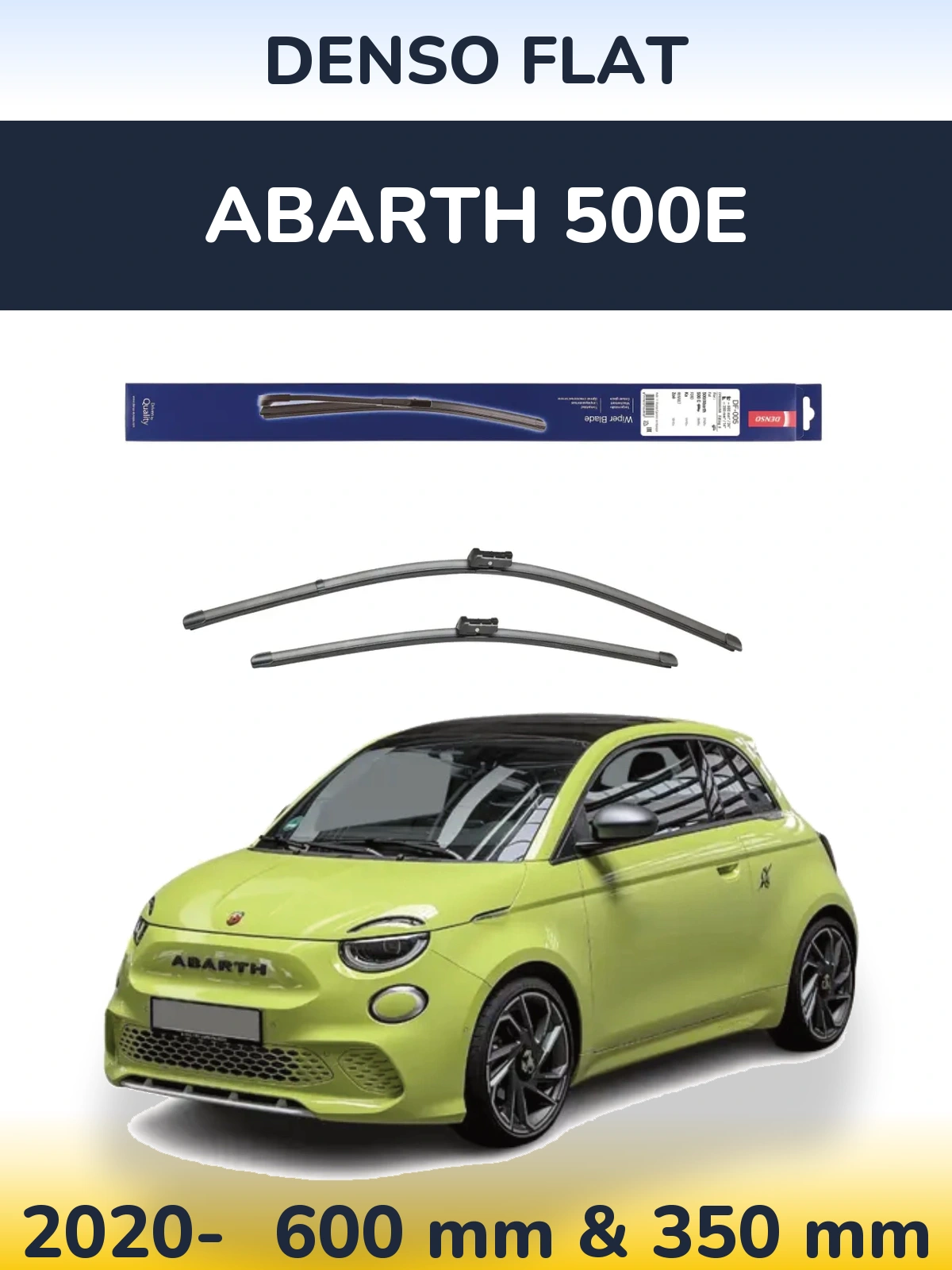 Komplet przednich wycieraczek Denso Flat 600 & 350 mm do Abarth 500e 2020-2026