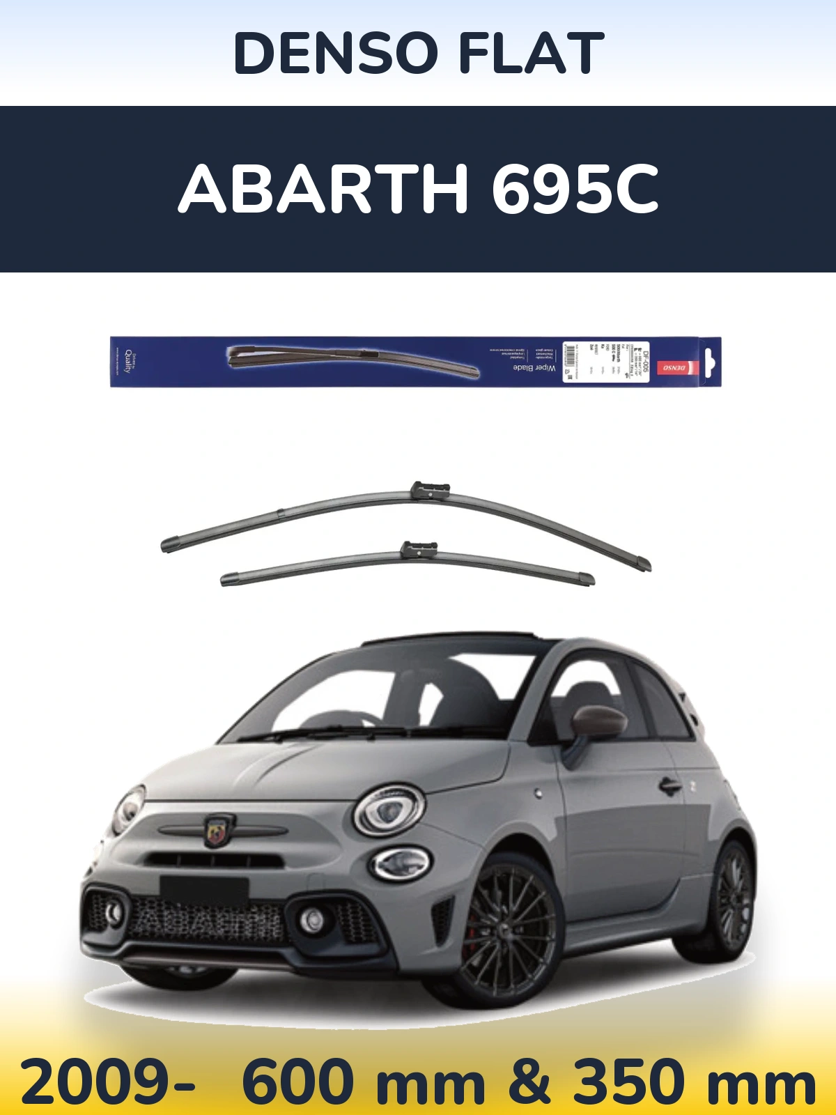 Komplet przednich wycieraczek Denso Flat 600 & 350 mm do Abarth 695C 2009-2026