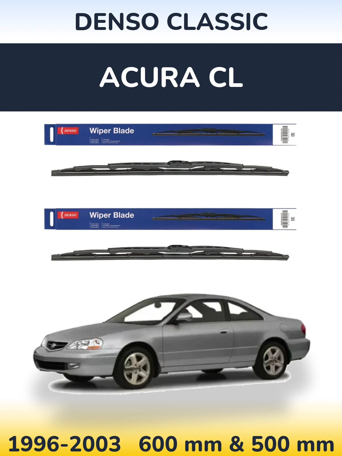 Комплект передніх щіток Denso Classic 600 & 500 мм для Acura CL 1996-2003