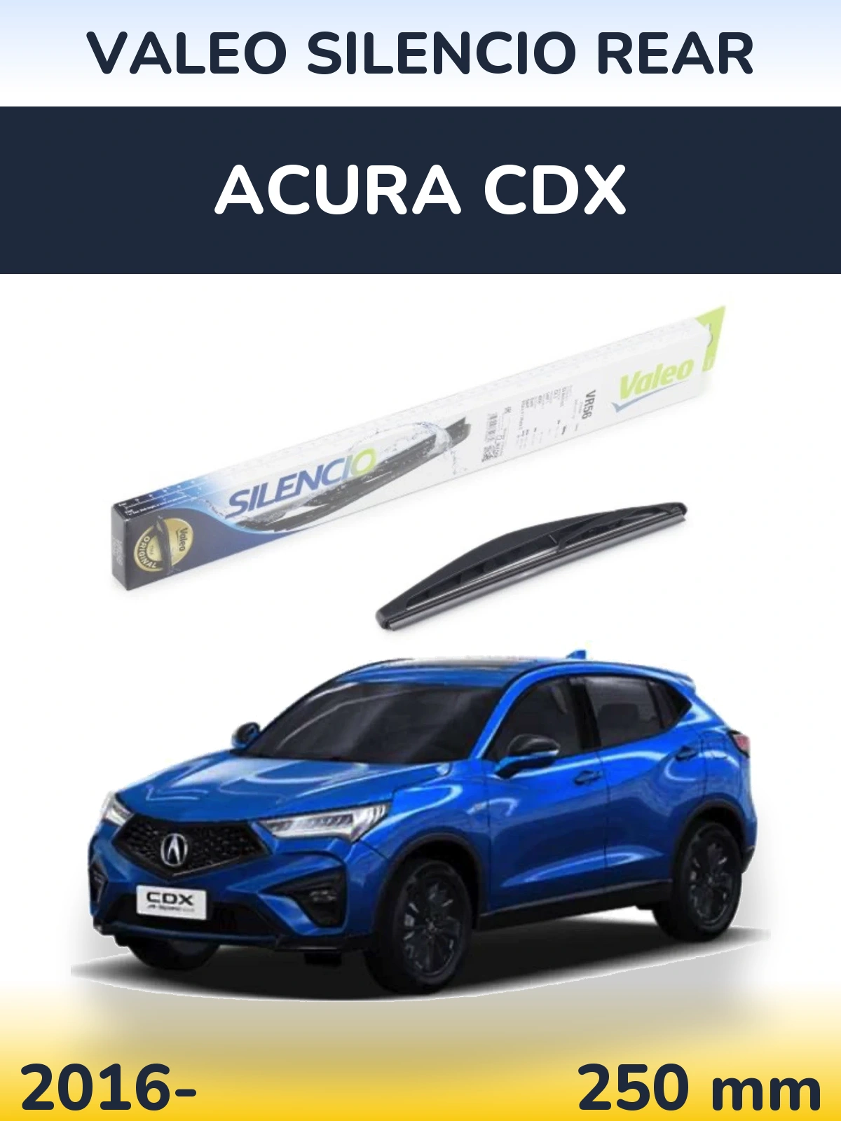 Rear wiper blade Valeo Silencio Rear 240 mm for Acura CDX 2016-2026