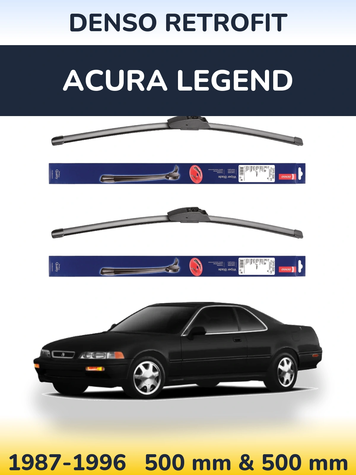 Комплект передних дворников Denso Retrofit 500 & 500 мм для Acura Legend 1987-1996