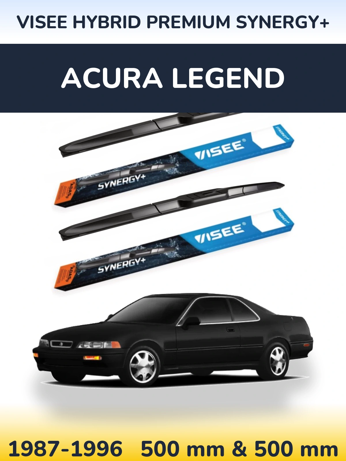 Комплект передніх щіток VISEE HYBRID PREMIUM SYNERGY+ 500 & 500 мм для Acura Legend 1987-1996