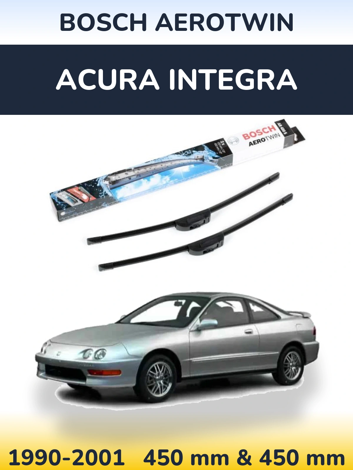 Комплект передніх щіток BOSCH AeroTwin 450 & 450 мм для Acura Integra 1990-2001