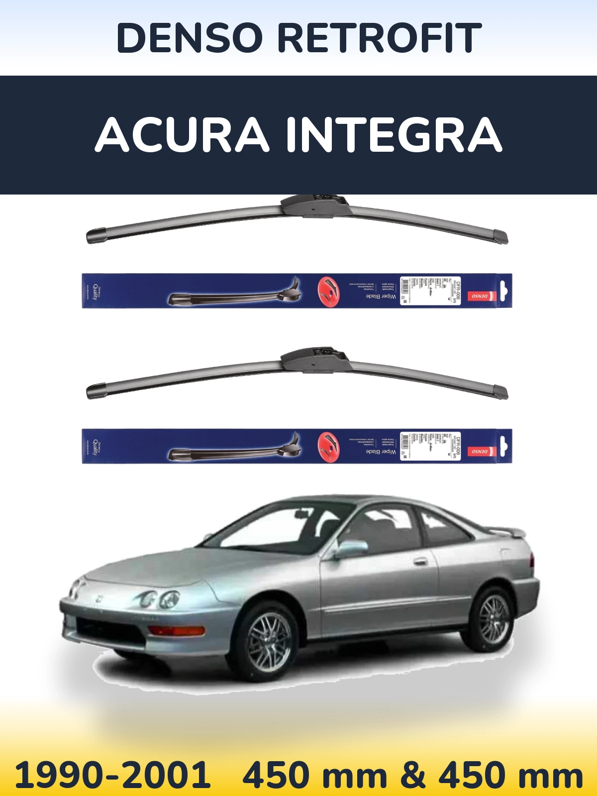 Комплект передніх щіток Denso Retrofit 450 & 450 мм для Acura Integra 1990-2001