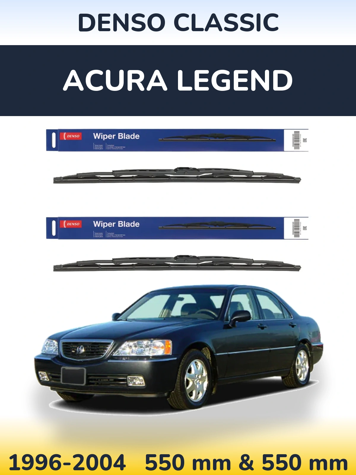 Комплект передних дворников Denso Classic 550 & 550 мм для Acura Legend 1996-2004