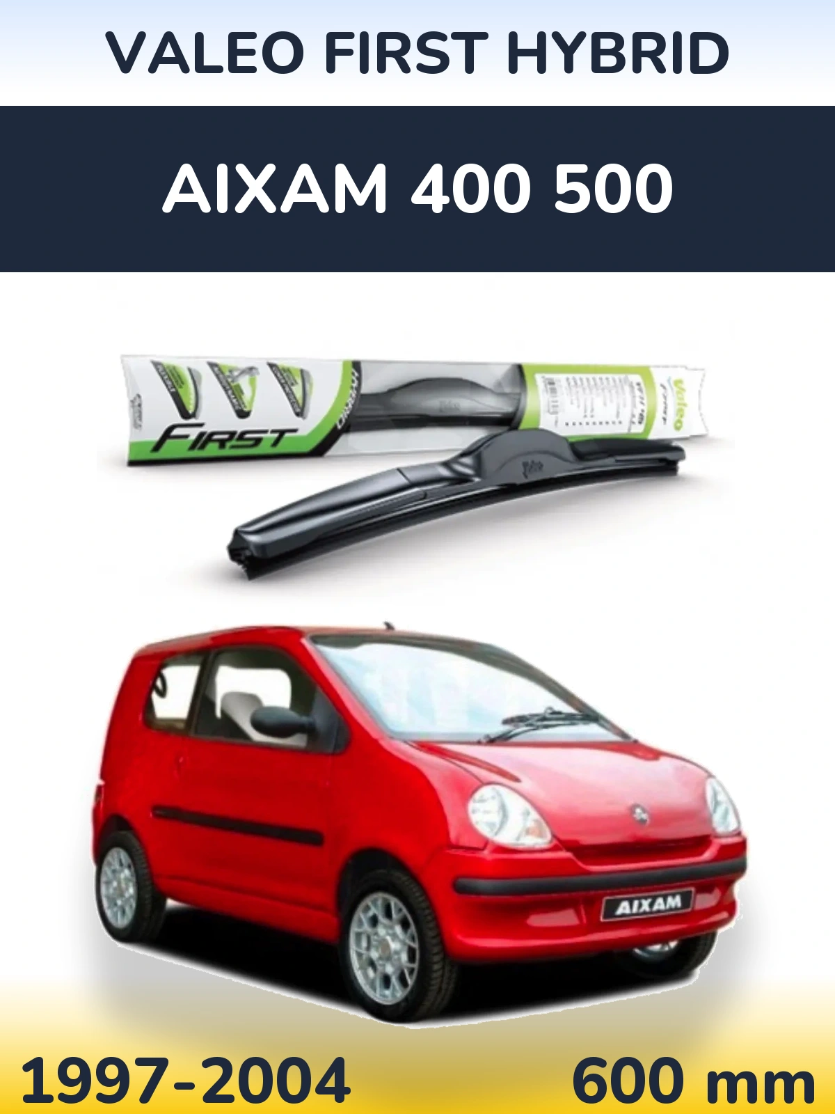 Front wiper blade Valeo First Hybrid 600 mm for Aixam 400 500 1997-2004