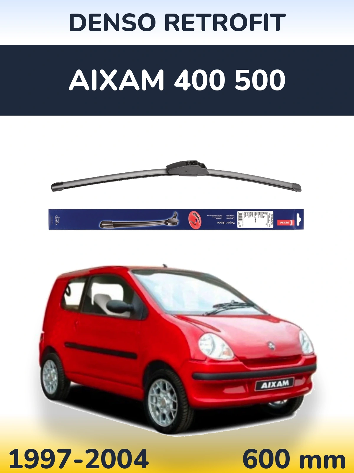 Front wiper blade Denso Retrofit 600 mm for Aixam 400 500 1997-2004