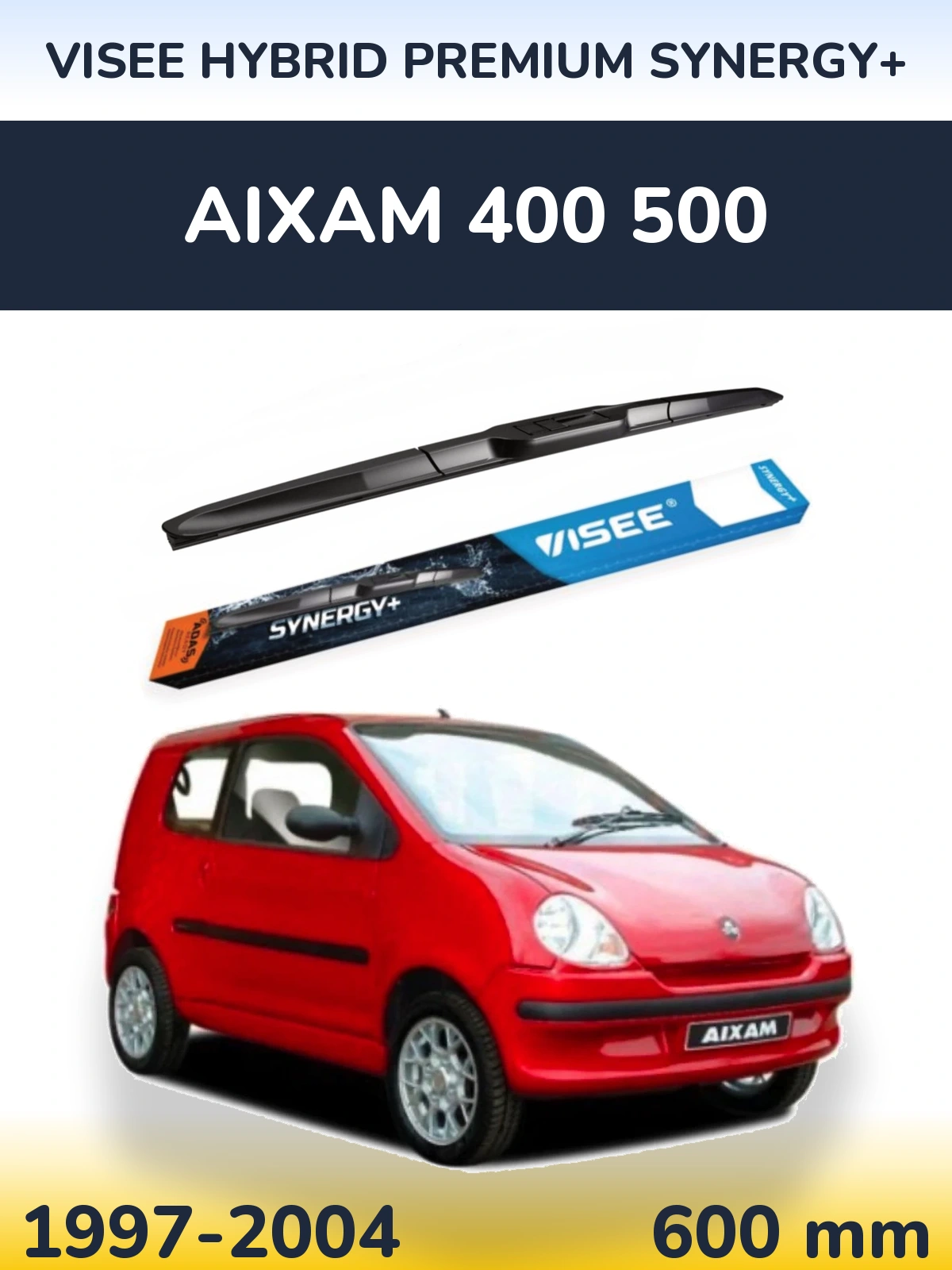 Передний дворник VISEE HYBRID PREMIUM SYNERGY+ 600 мм для Aixam 400 500 1997-2004