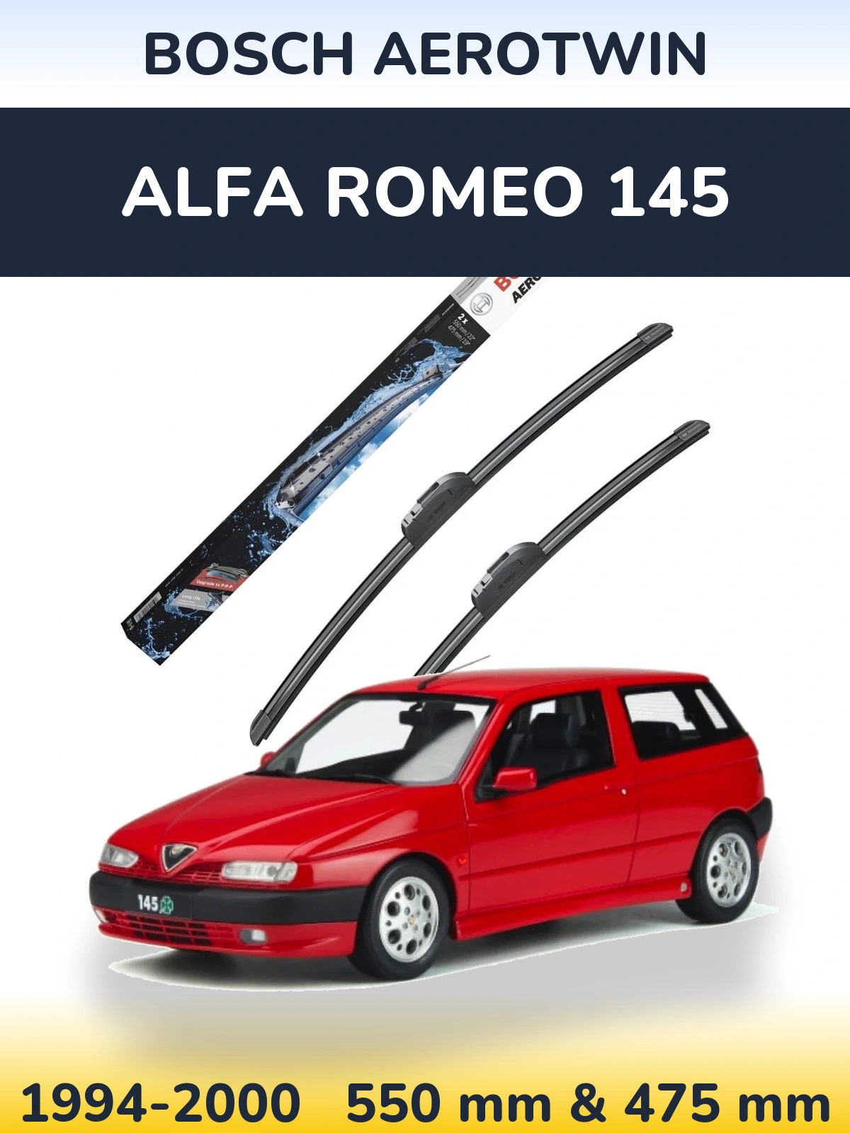 Комплект передних дворников BOSCH AeroTwin 550 & 475 мм для Alfa Romeo 145 1994-2000