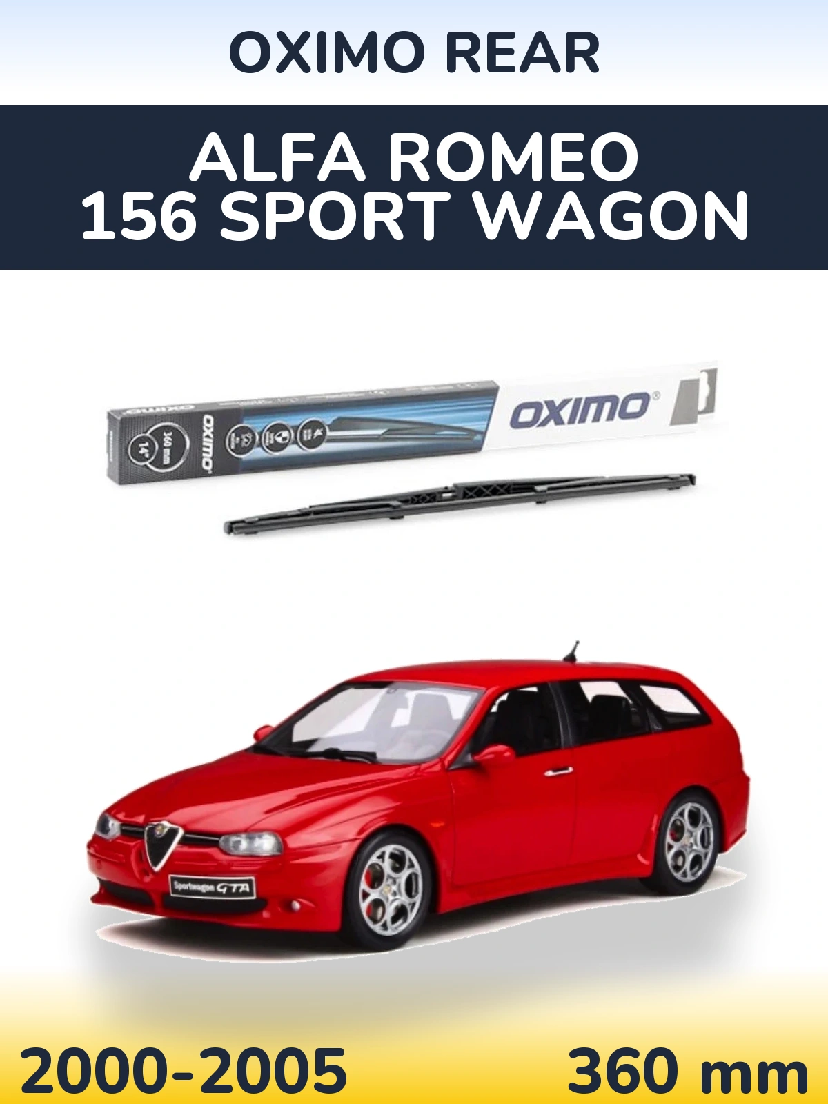 Задня щітка Oximo Rear 360 мм для Alfa Romeo 156 Sport Wagon 2000-2005