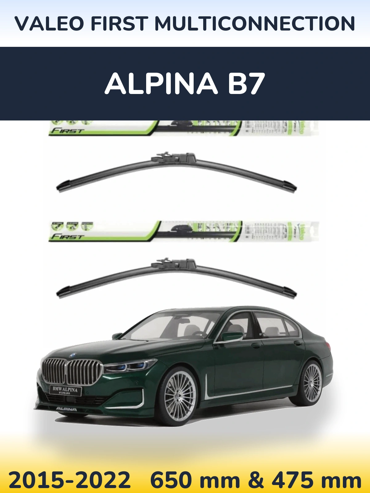 Komplet przednich wycieraczek Valeo First MultiConnection 650 & 475 mm do Alpina B7 2015-2022