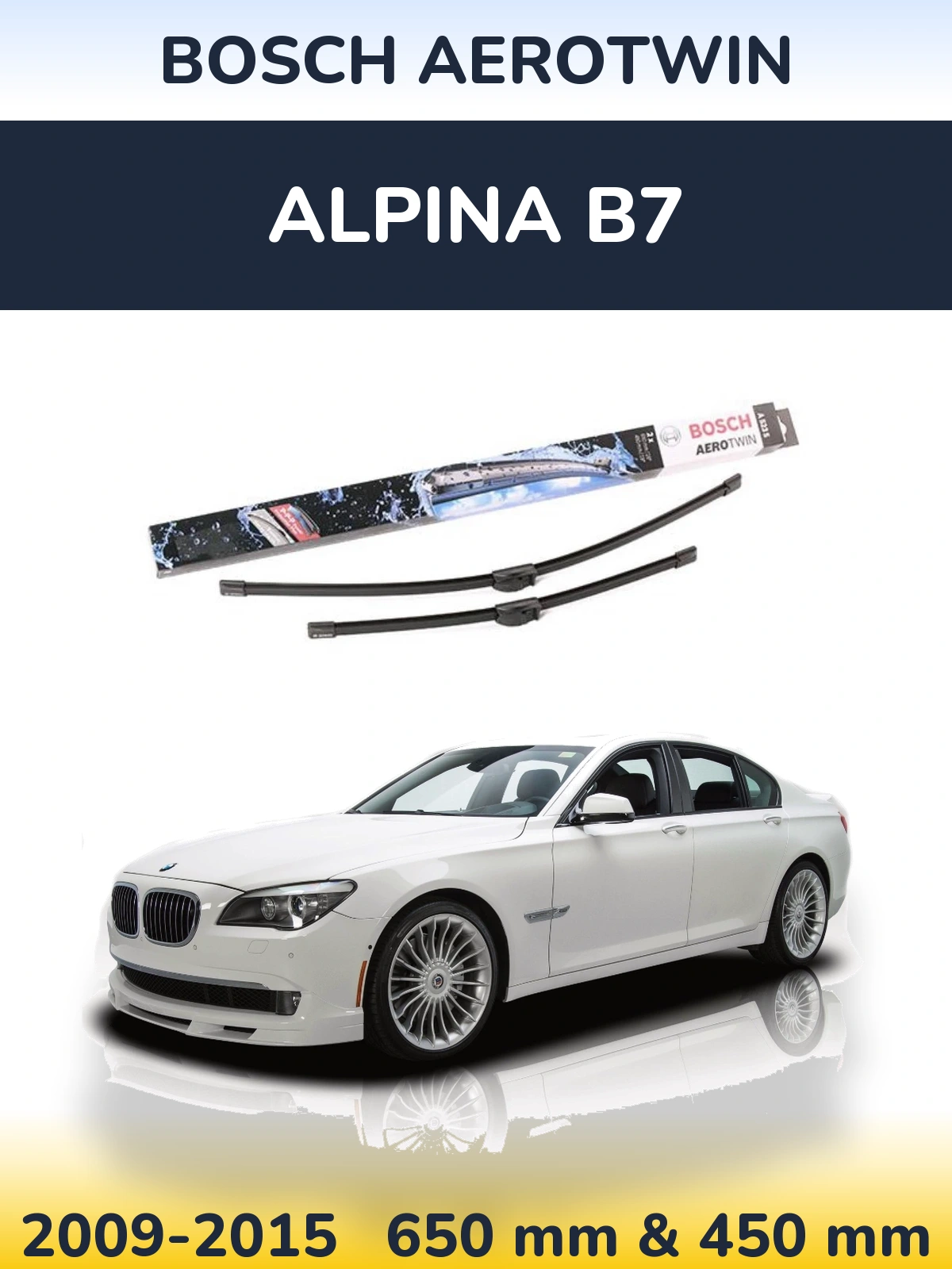 Комплект передніх щіток BOSCH AeroTwin 650 & 450 мм для Alpina B7 2009-2015