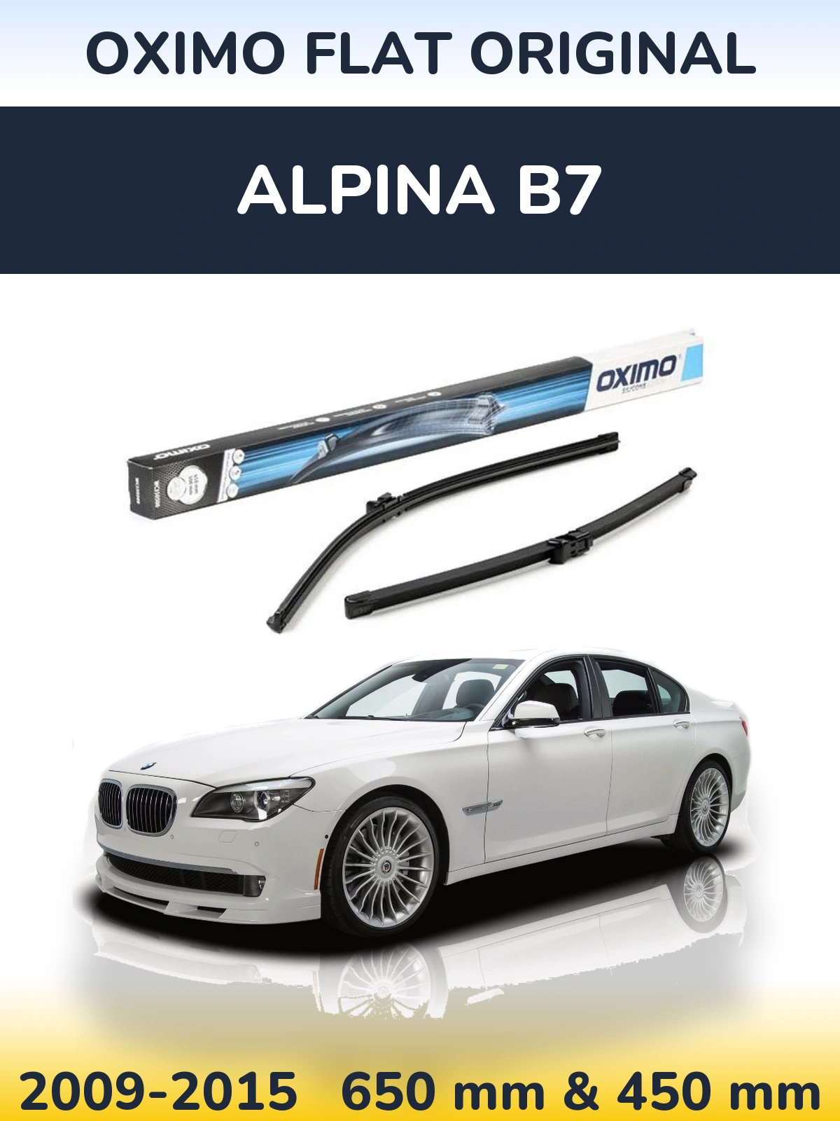 Комплект передніх щіток Oximo Flat Original 650 & 450 мм для Alpina B7 2009-2015