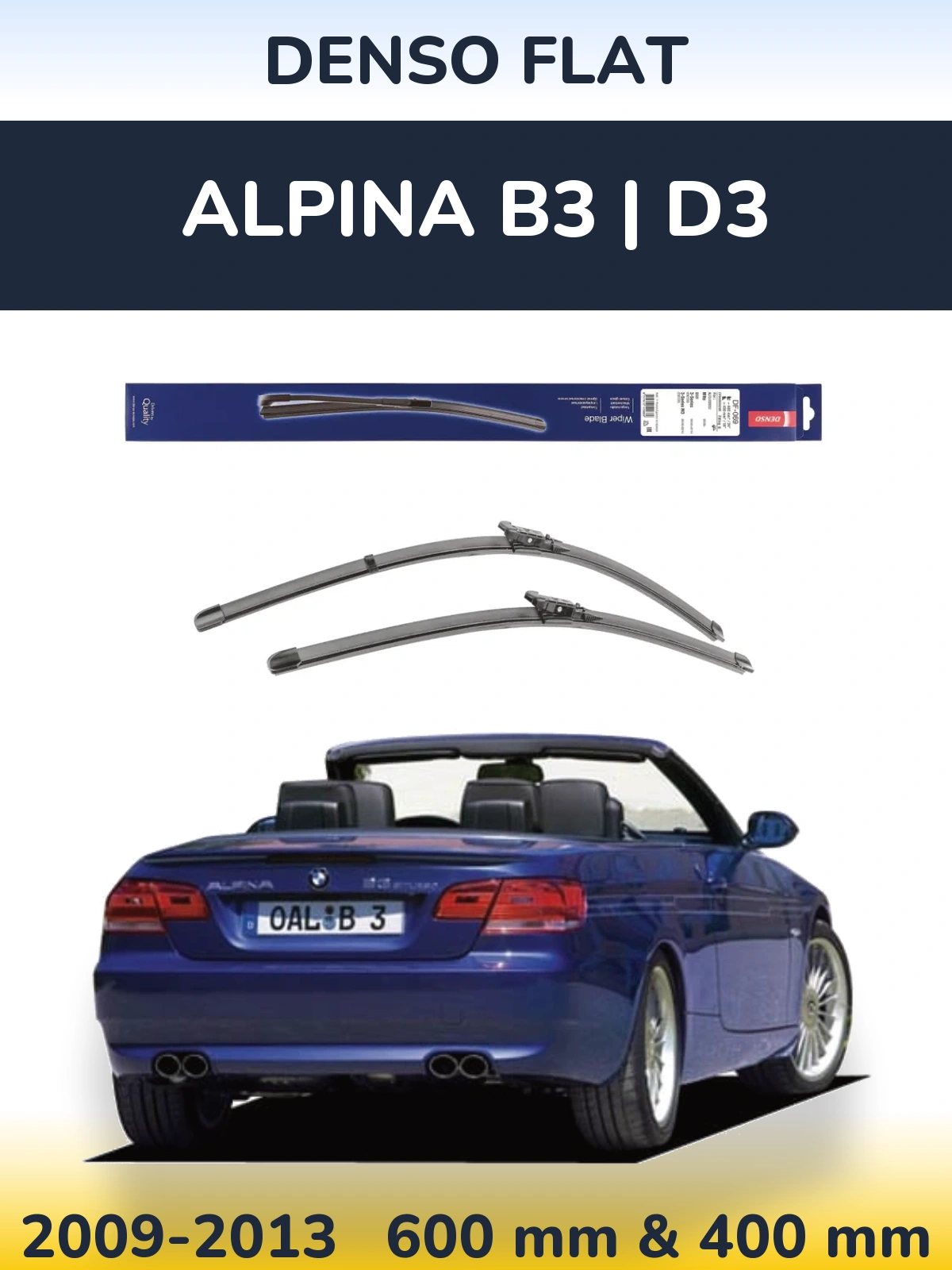 Komplet przednich wycieraczek Denso Flat 600 & 400 mm do Alpina B3 | D3 2009-2013