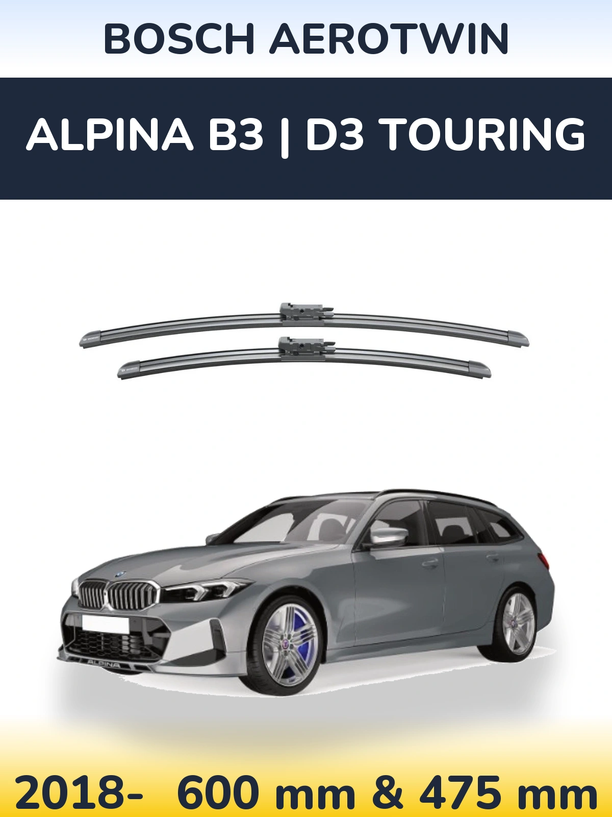 Komplet przednich wycieraczek BOSCH AeroTwin 600 & 475 mm do Alpina B3 | D3 Touring 2018-2026