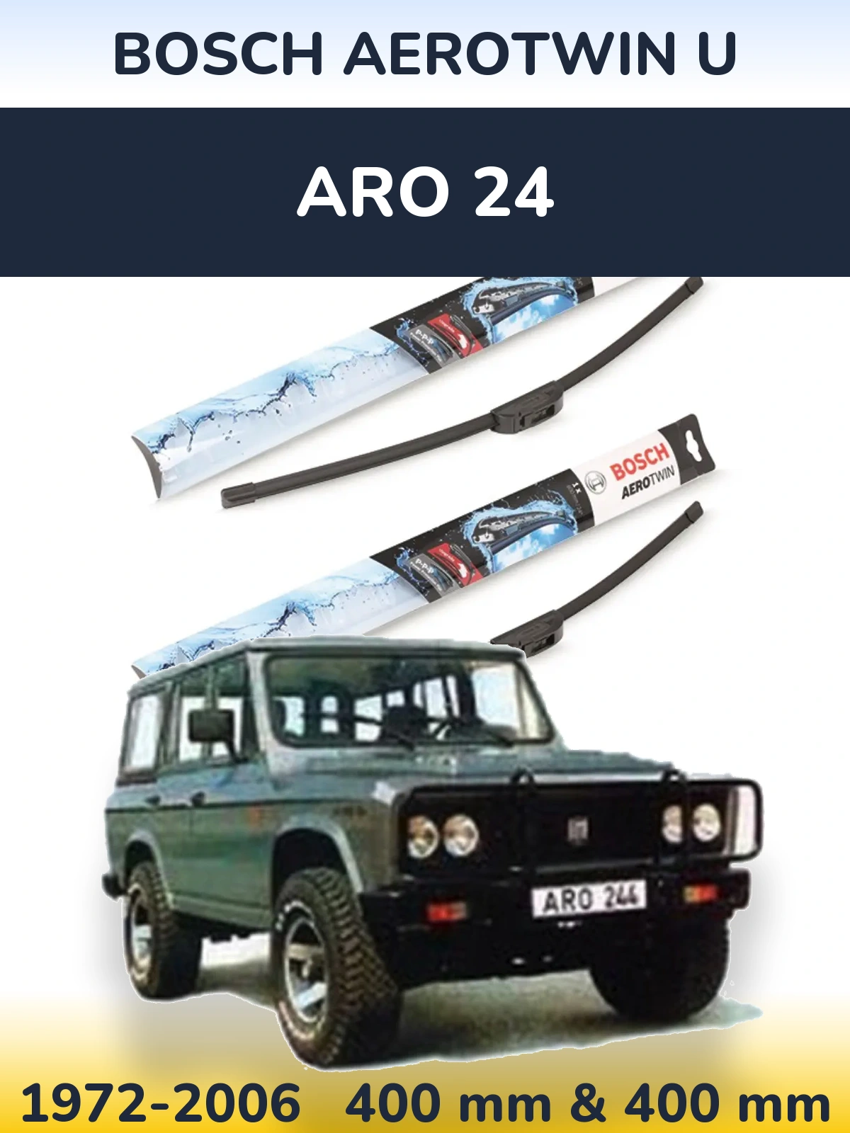 Комплект передніх щіток BOSCH AeroTwin U 400 & 400 мм для ARO 24 1972-2006