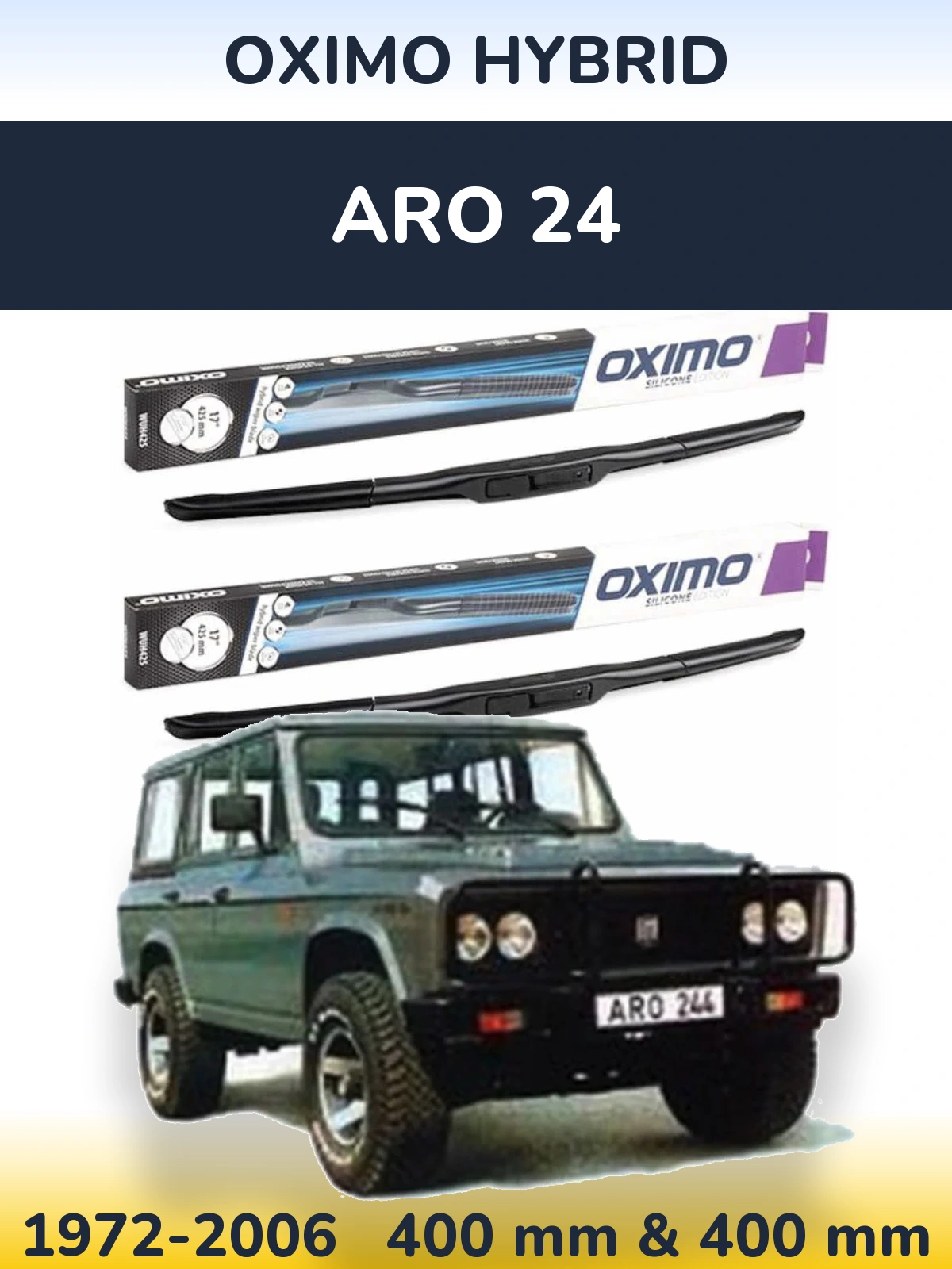 Комплект передніх щіток Oximo Hybrid 400 & 400 мм для ARO 24 1972-2006