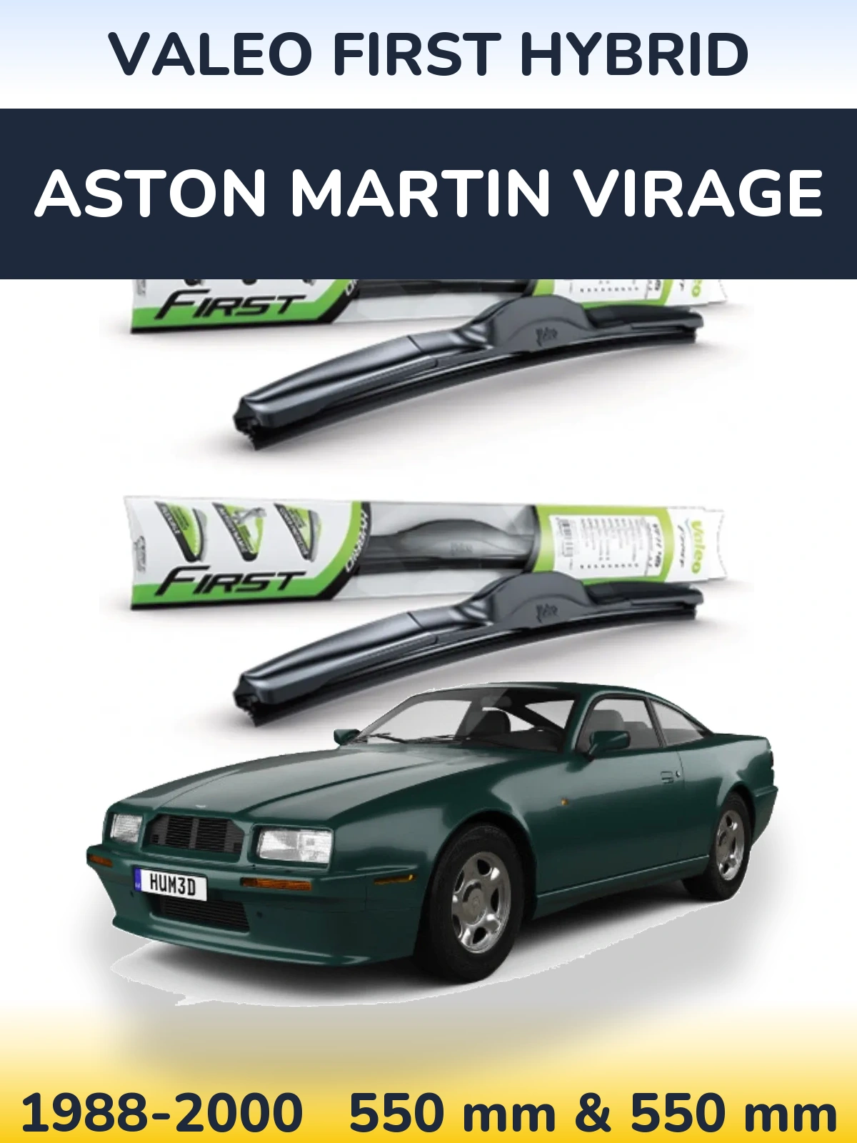 Komplet przednich wycieraczek Valeo First Hybrid 550 & 550 mm do Aston Martin Virage 1988-2000
