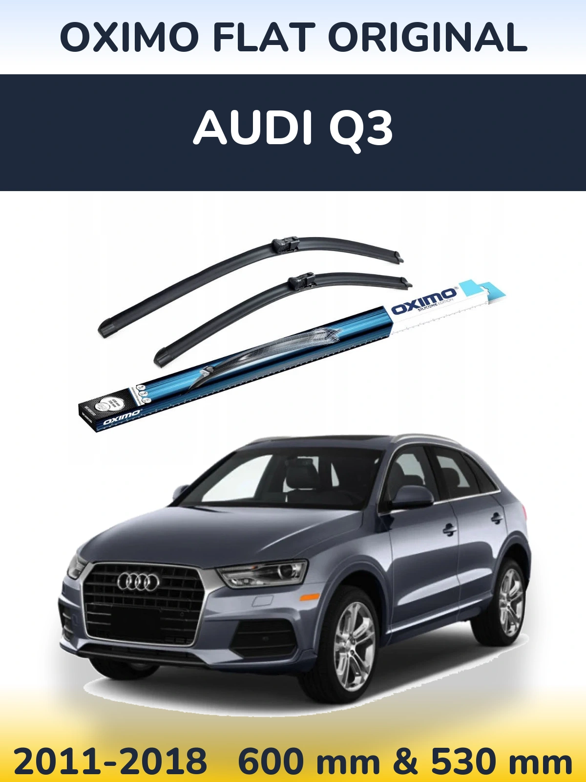 Комплект передних дворников Oximo Flat Original 600 & 530 мм для Audi Q3 2011-2018