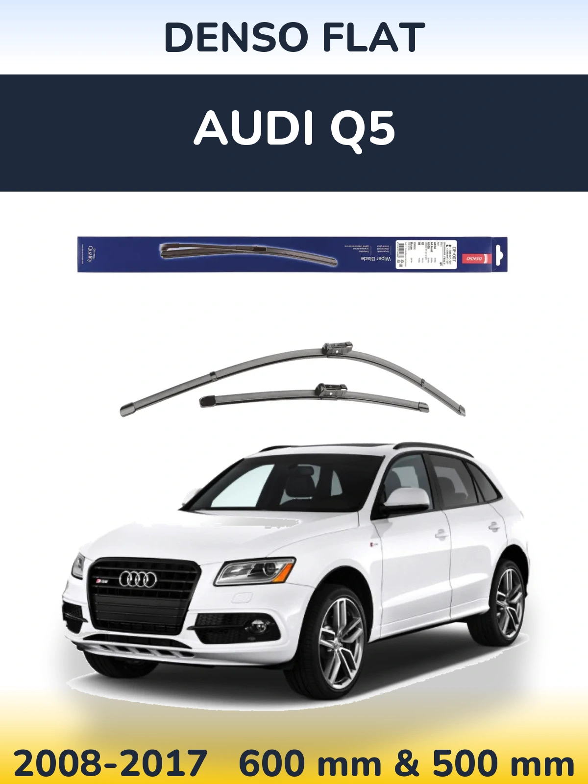 Комплект передніх щіток Denso Flat 600 & 500 мм для Audi Q5 2008-2017