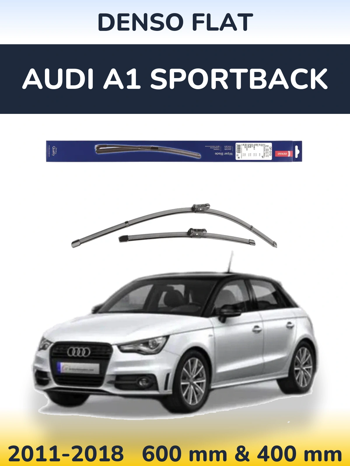 Komplet przednich wycieraczek Denso Flat 600 & 380 mm do Audi A1 Sportback 2011-2018