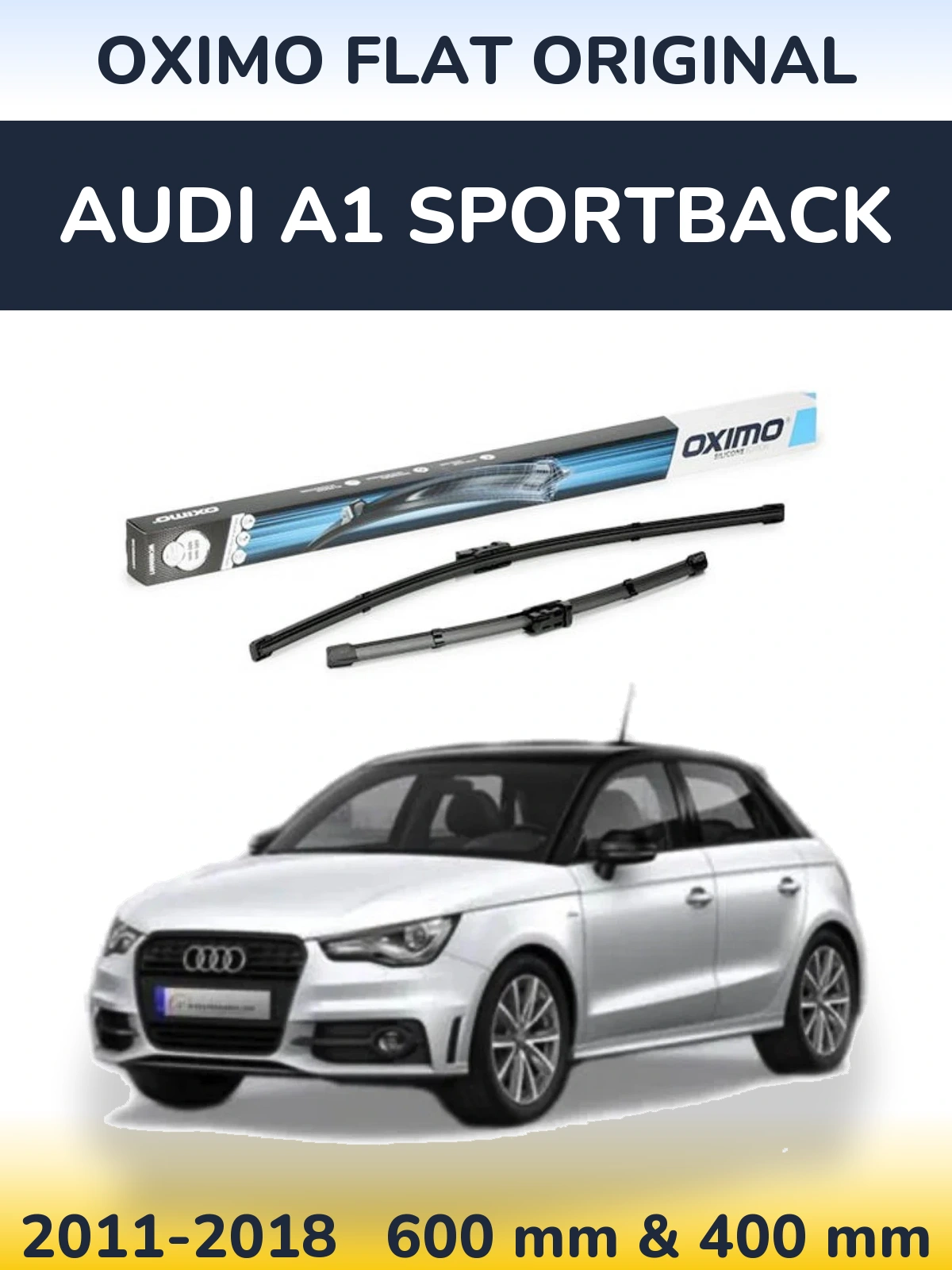 Komplet przednich wycieraczek Oximo Flat Original 600 & 400 mm do Audi A1 Sportback 2011-2018