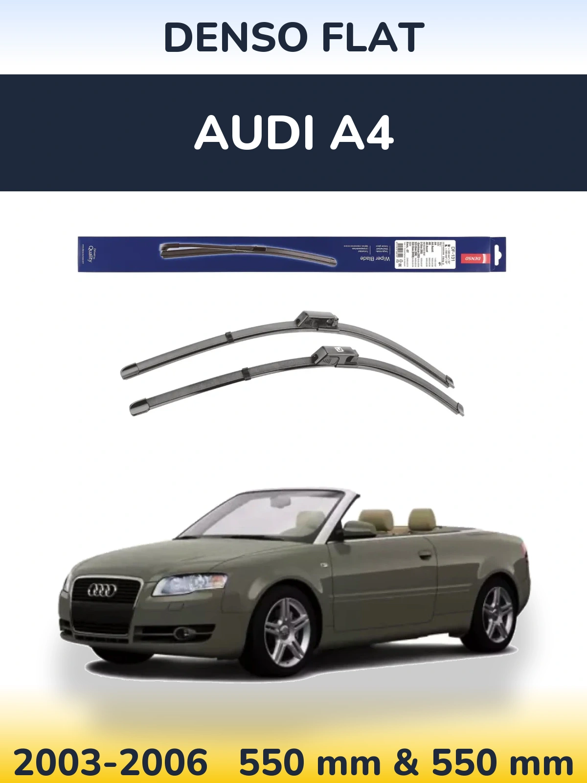 Комплект передних дворников Denso Flat 550 & 550 мм для Audi A4 2003-2006