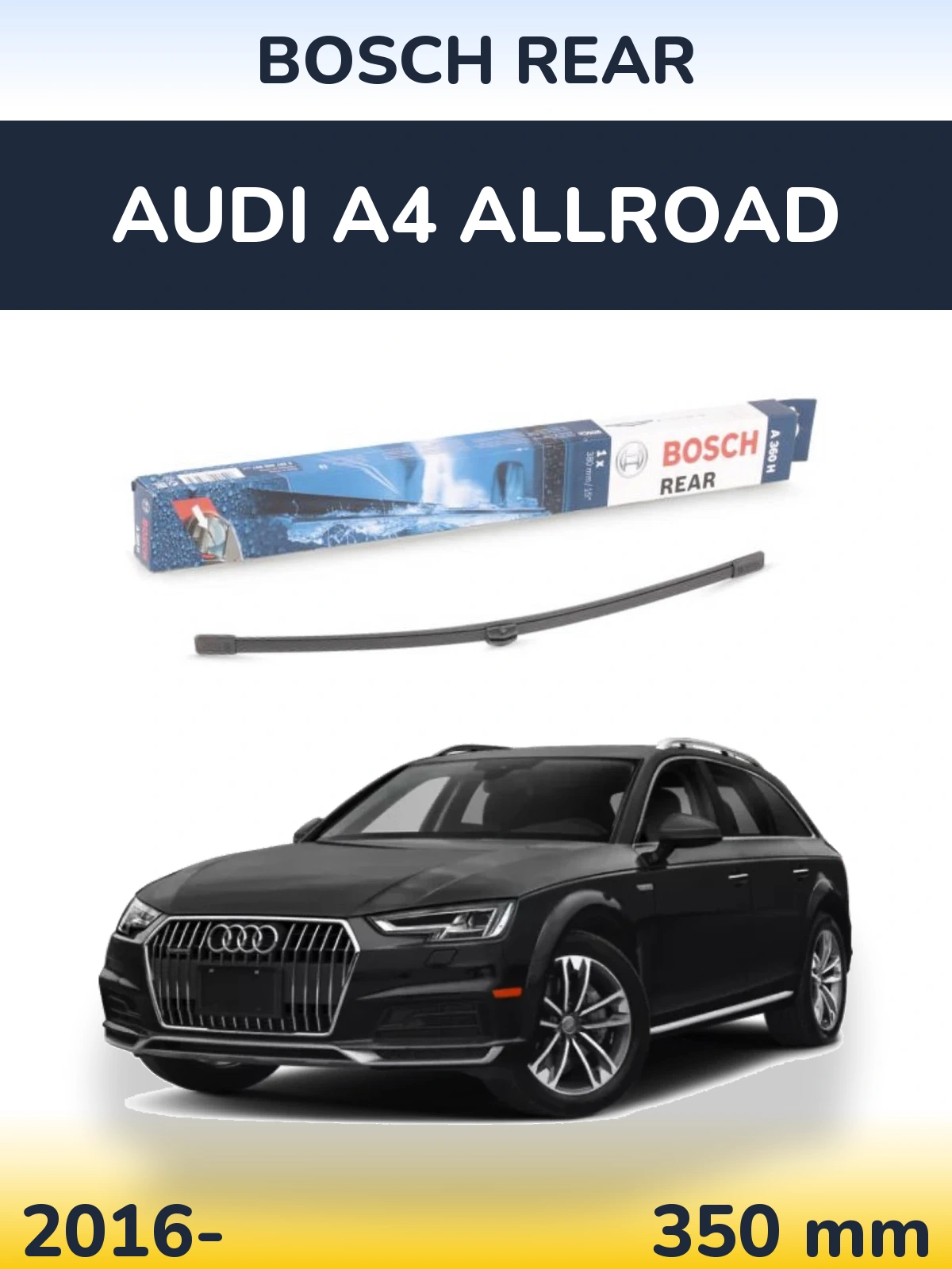 Rear wiper blade BOSCH Rear 380 mm for Audi A4 Allroad 2016-2026