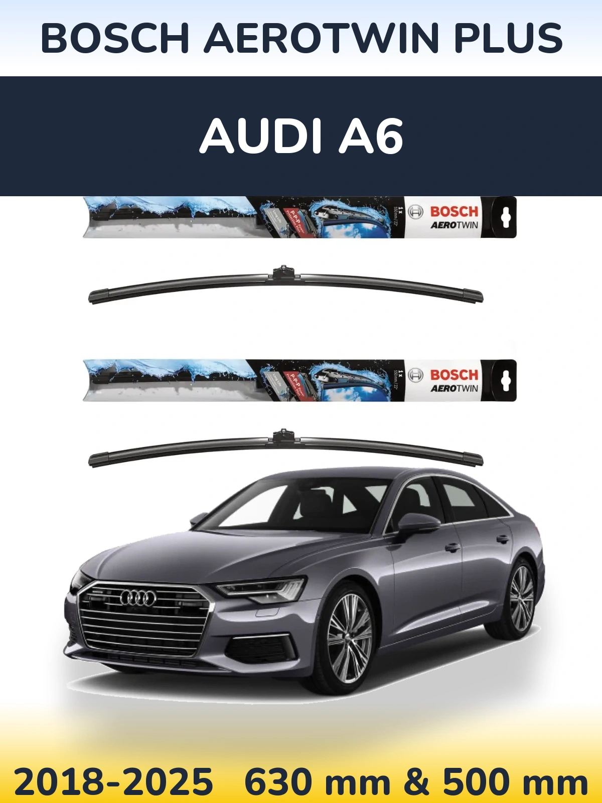 Komplet przednich wycieraczek BOSCH AeroTwin Plus 600 & 500 mm do Audi A6 2018-2025