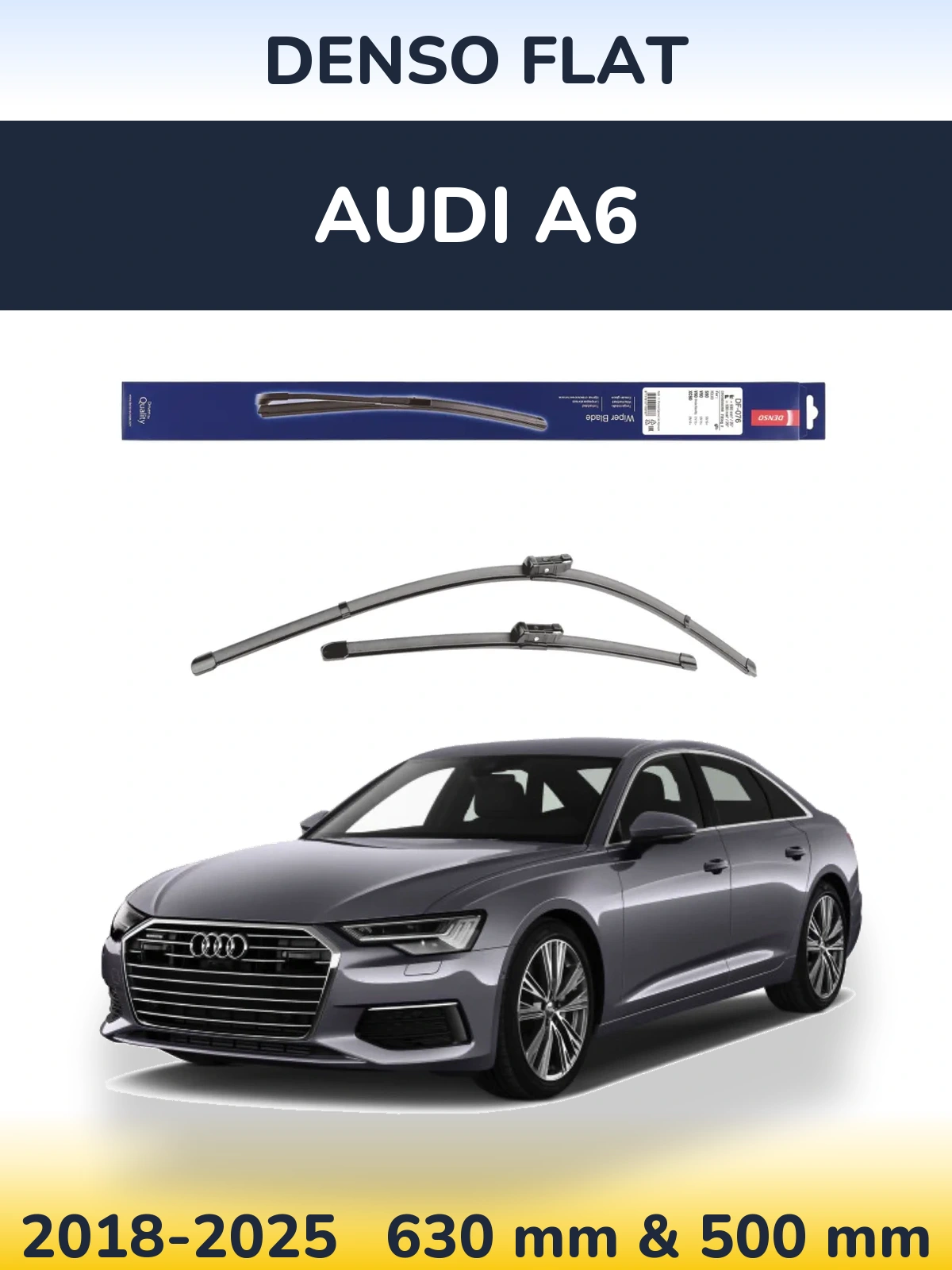 Komplet przednich wycieraczek Denso Flat 630 & 500 mm do Audi A6 2018-2025