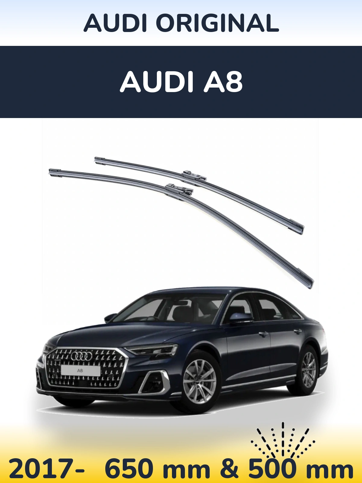 Комплект передніх щіток Audi OEM Audi Original 650 & 500 мм для Audi A8 2017-2026