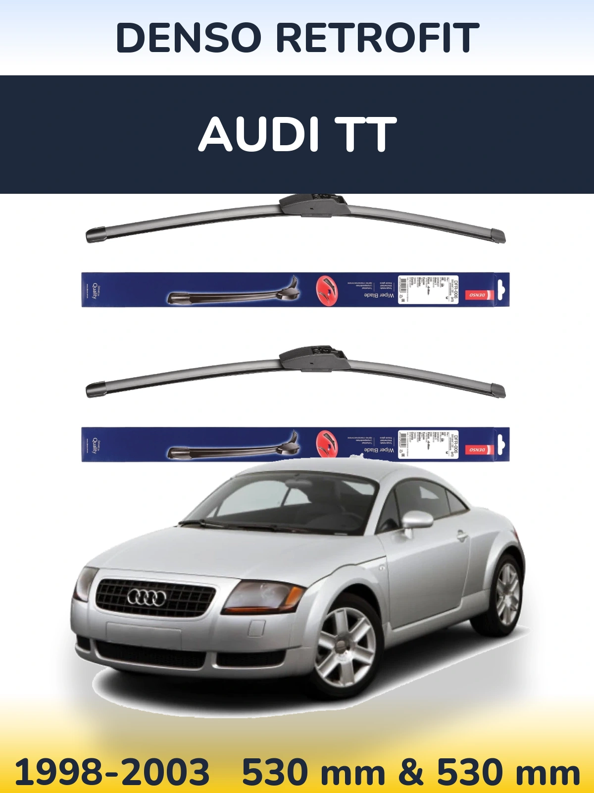 Комплект передних дворников Denso Retrofit 530 & 530 мм для Audi TT 1998-2003