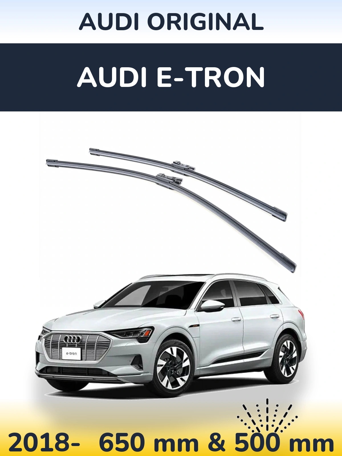 Komplet przednich wycieraczek Audi OEM Audi Original 650 & 500 mm do Audi e-tron 2018-2026