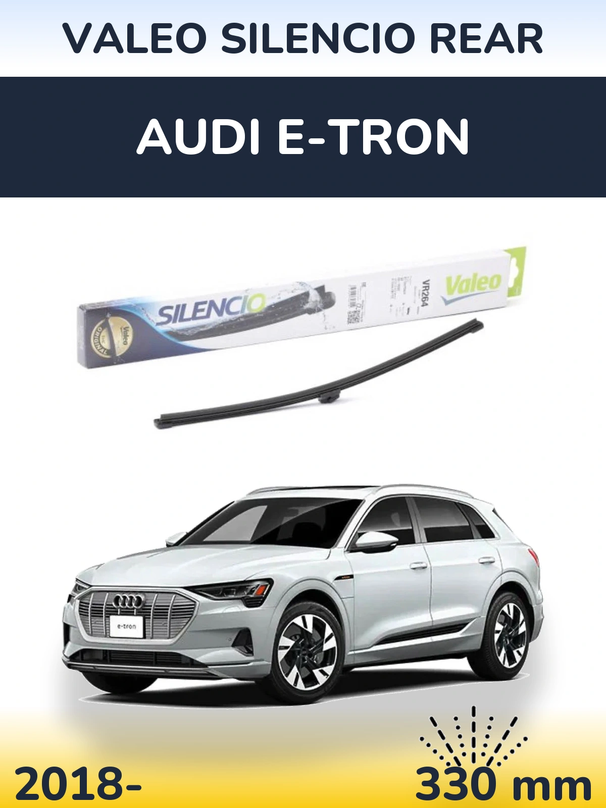Rear wiper blade Valeo Silencio Rear 320 mm for Audi e-tron 2018-2026