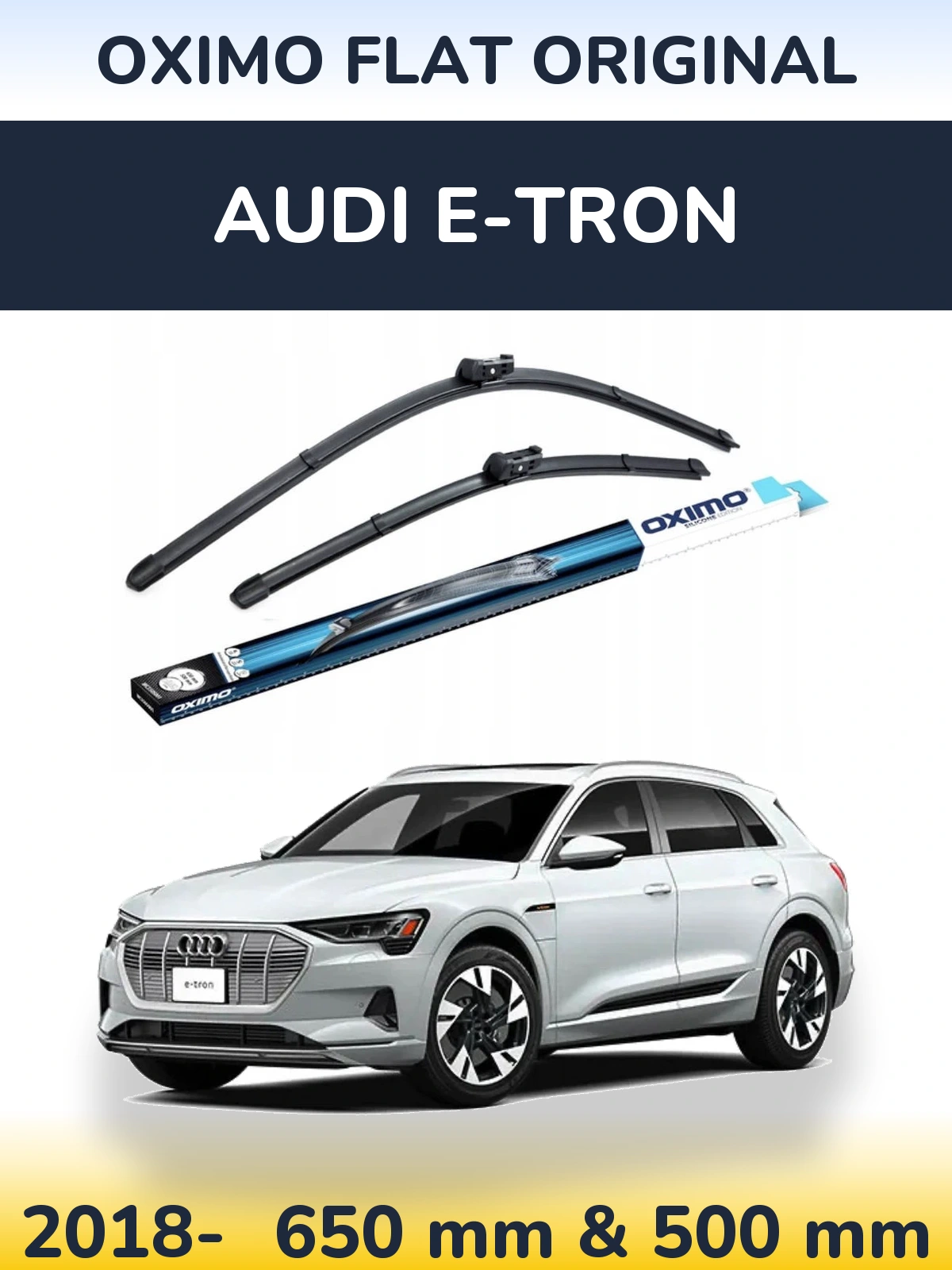 Комплект передних дворников Oximo Flat Original 650 & 500 мм для Audi e-tron 2018-2026