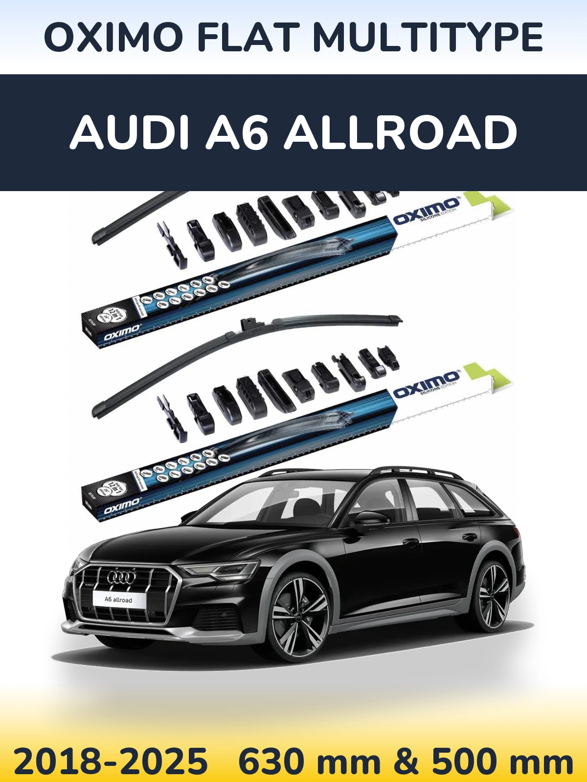 Komplet przednich wycieraczek Oximo Flat MultiType 600 & 500 mm do Audi A6 Allroad 2018-2025
