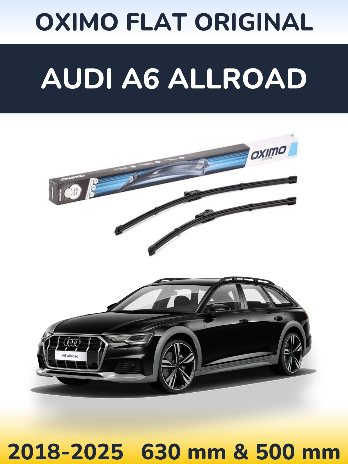 Комплект передних дворников Oximo Flat Original 600 & 500 мм для Audi A6 Allroad 2018-2025