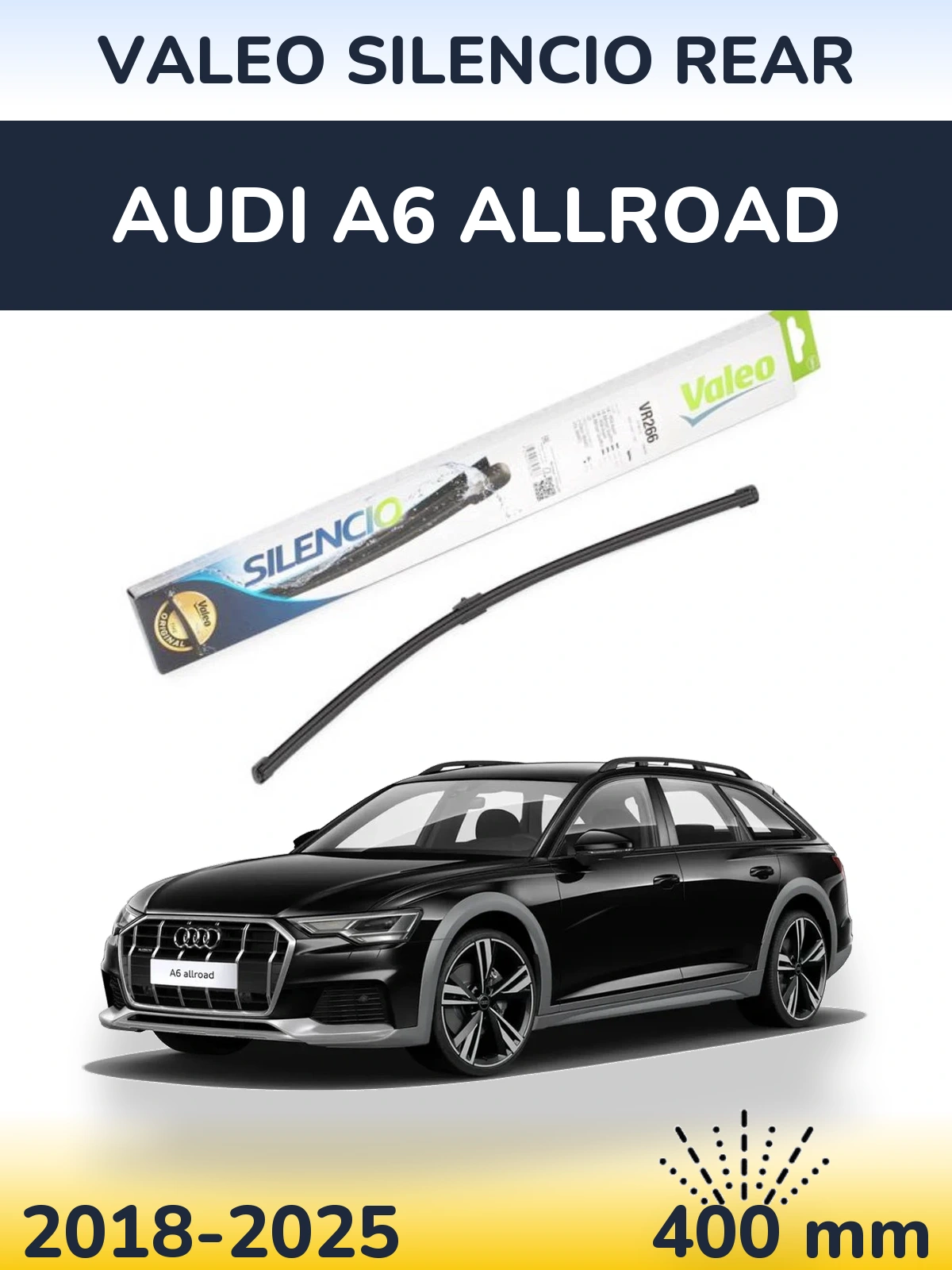 Задний дворник Valeo Silencio Rear 400 мм для Audi A6 Allroad 2018-2025
