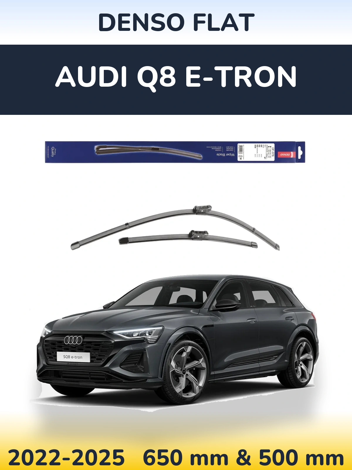Komplet przednich wycieraczek Denso Flat 630 & 500 mm do Audi Q8 e-tron 2022-2025