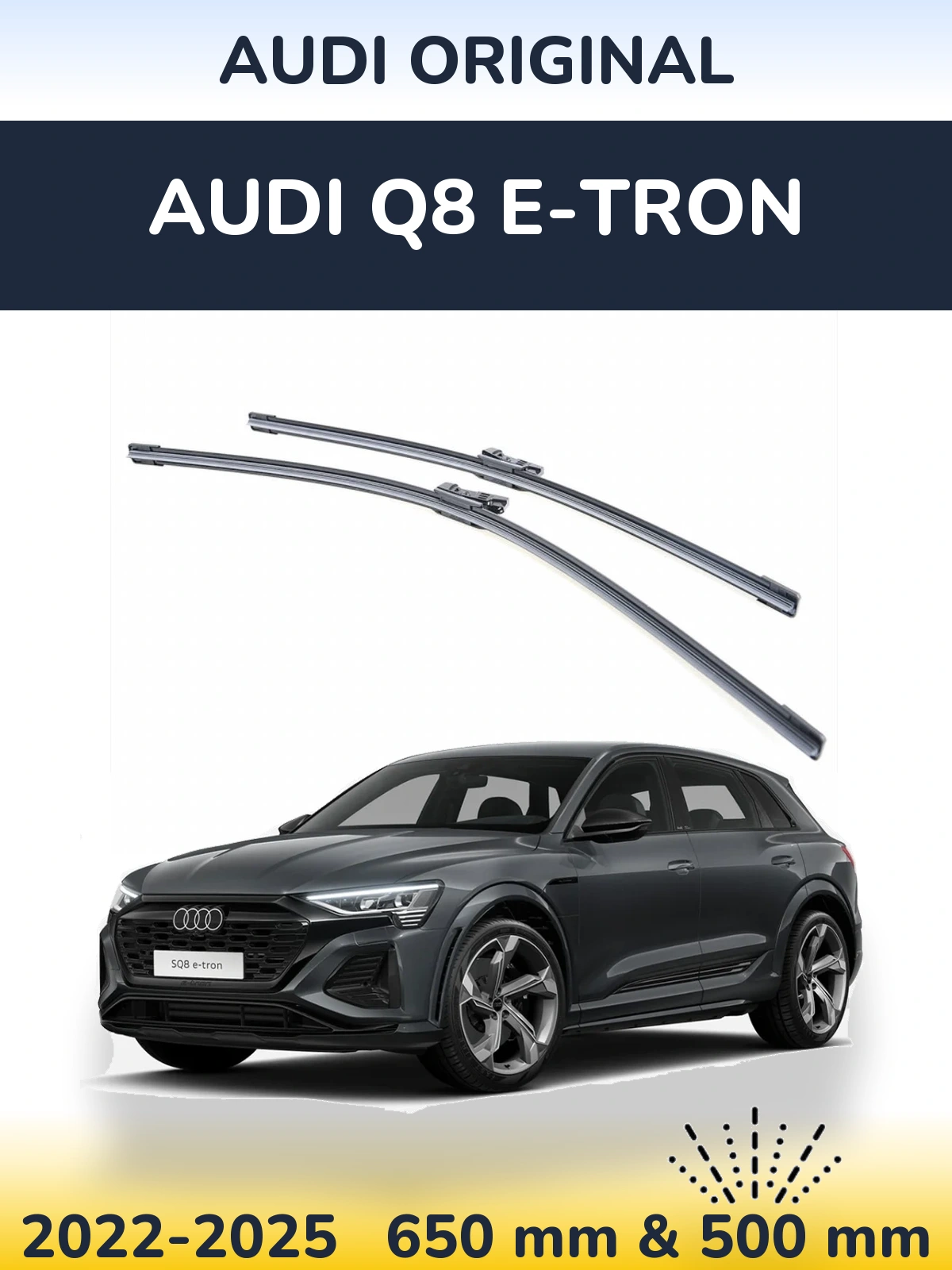 Komplet przednich wycieraczek Audi OEM Audi Original 650 & 500 mm do Audi Q8 e-tron 2022-2025