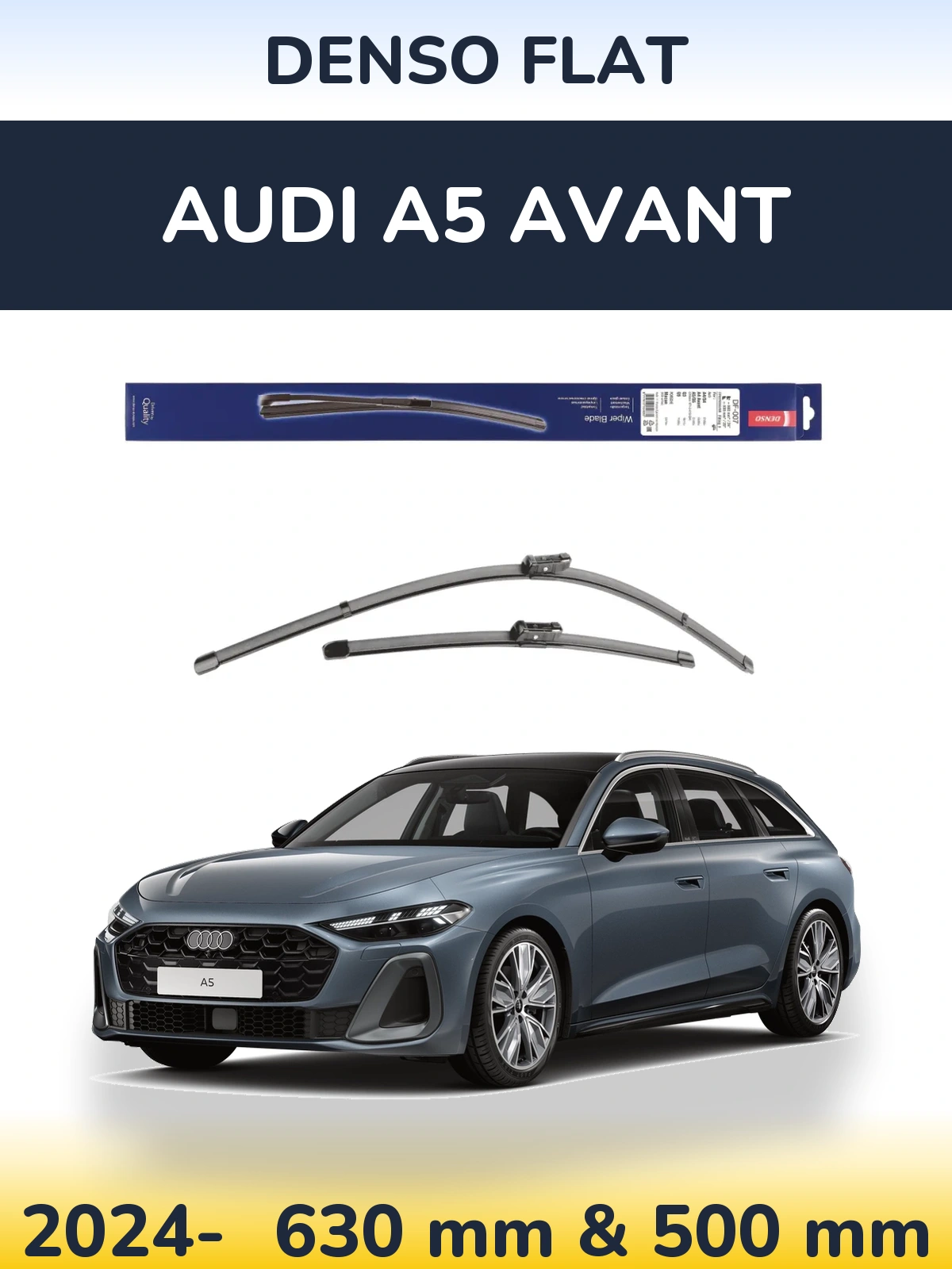 Komplet przednich wycieraczek Denso Flat 600 & 500 mm do Audi A5 Avant 2024-2026