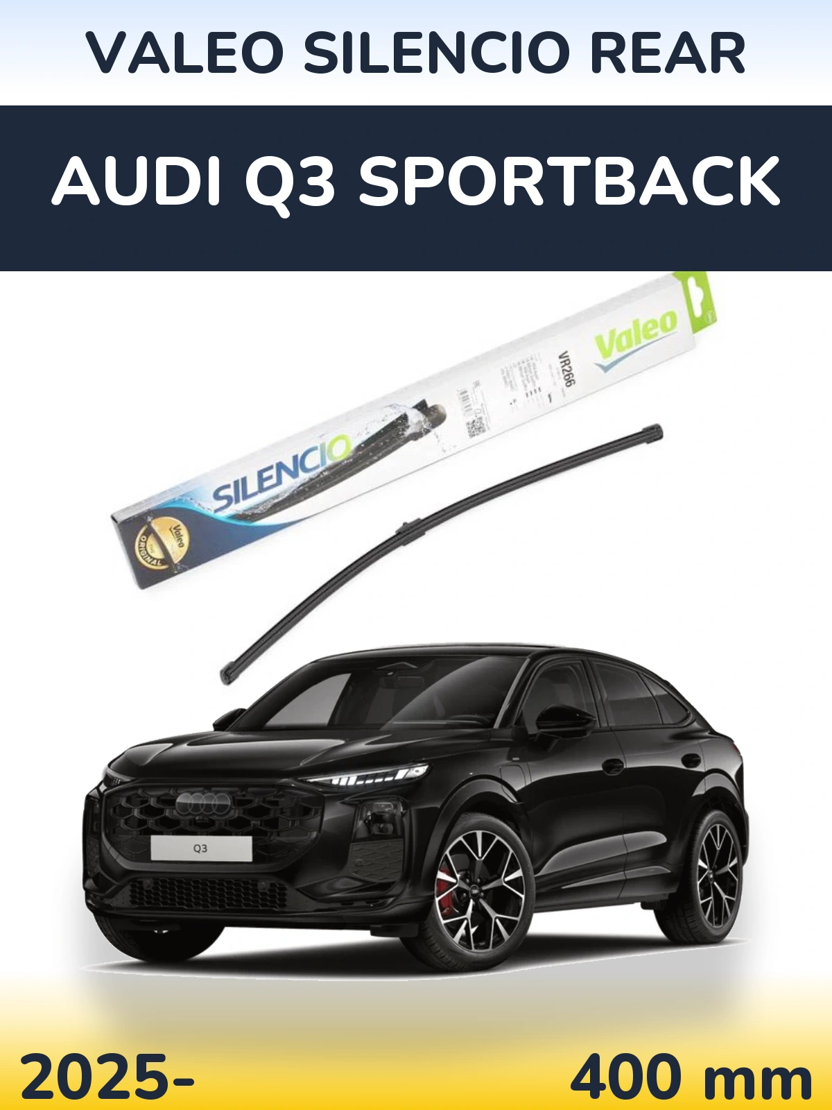 Rear wiper blade Valeo Silencio Rear 400 mm for Audi Q3 Sportback 2025-2026