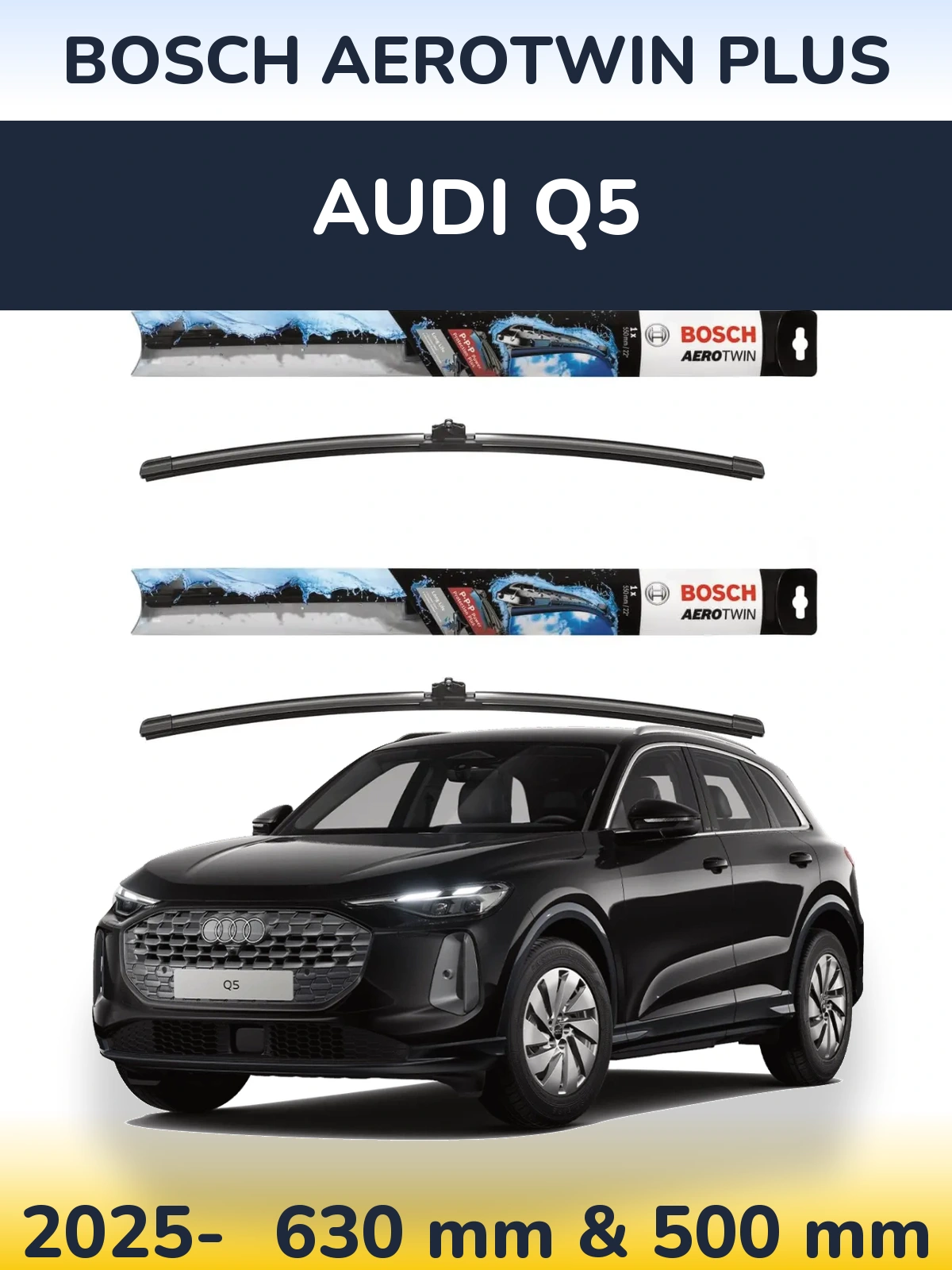 Komplet przednich wycieraczek BOSCH AeroTwin Plus 600 & 500 mm do Audi Q5 2025-2026