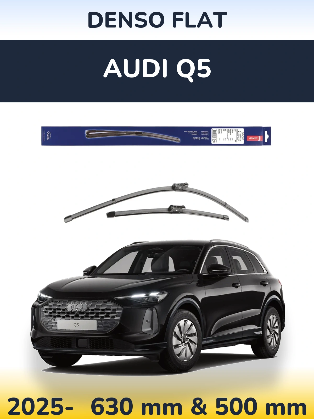 Front wiper blade set Denso Flat 600 & 500 mm for Audi Q5 2025-2026