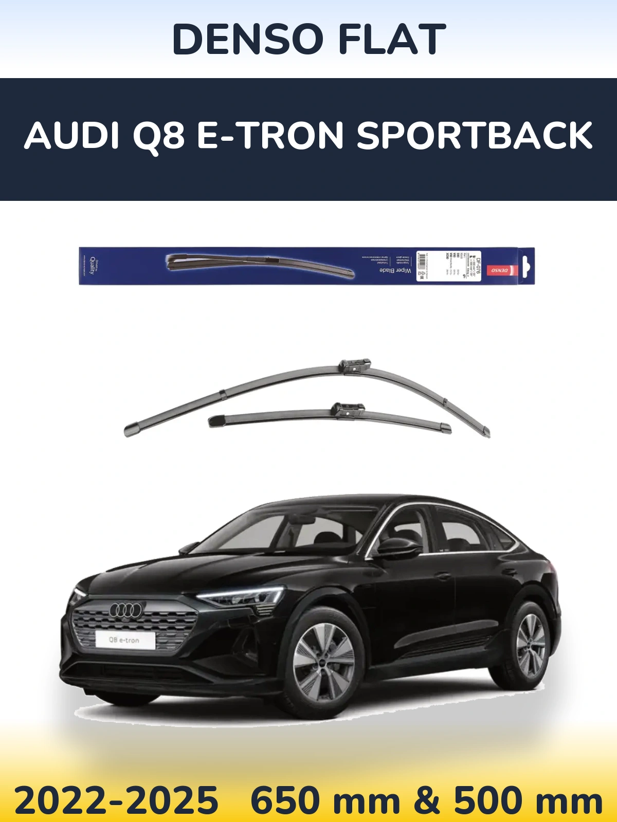 Комплект передніх щіток Denso Flat 630 & 500 мм для Audi Q8 e-tron Sportback 2022-2025