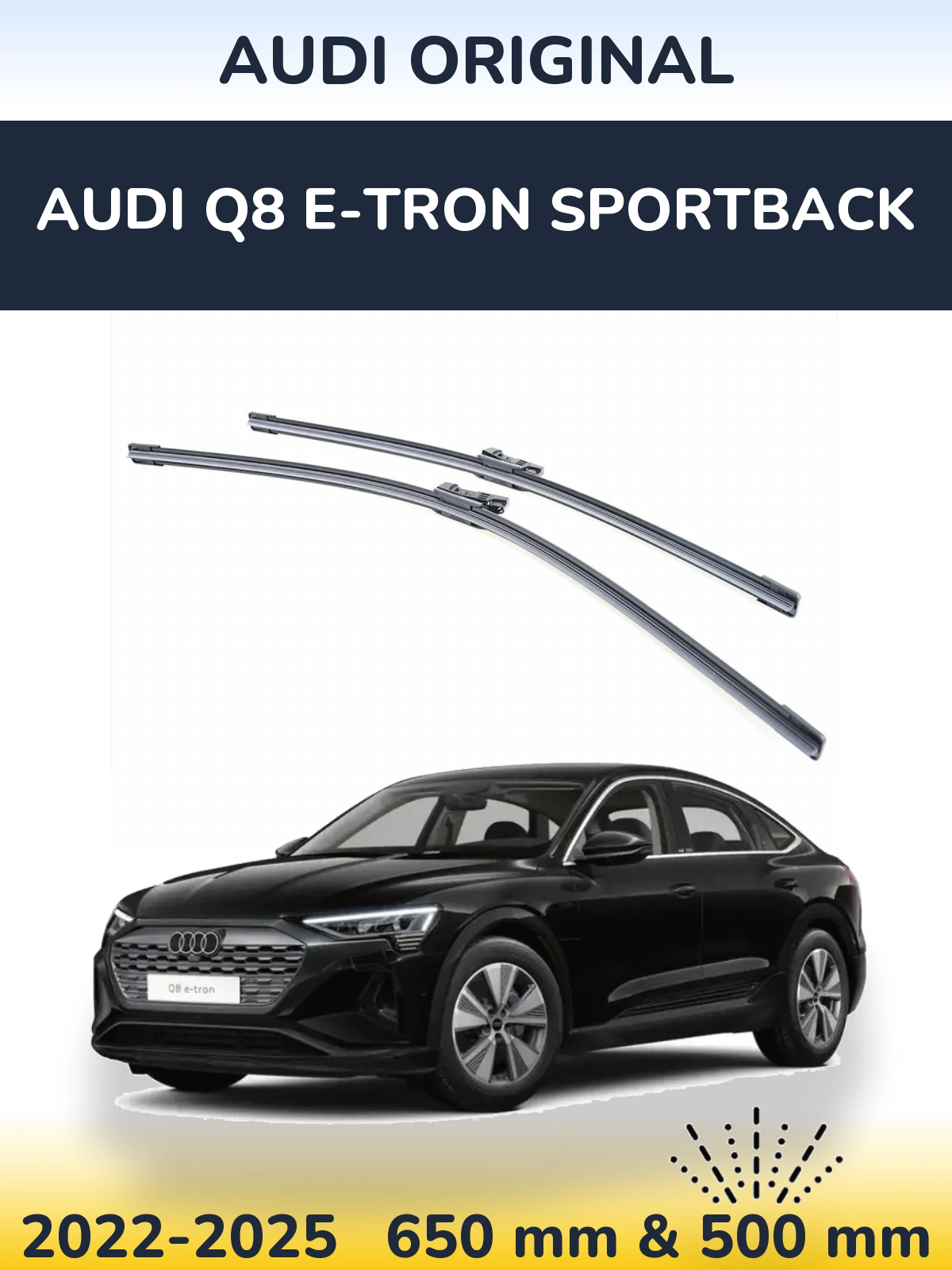Komplet przednich wycieraczek Audi OEM Audi Original 650 & 500 mm do Audi Q8 e-tron Sportback 2022-2025