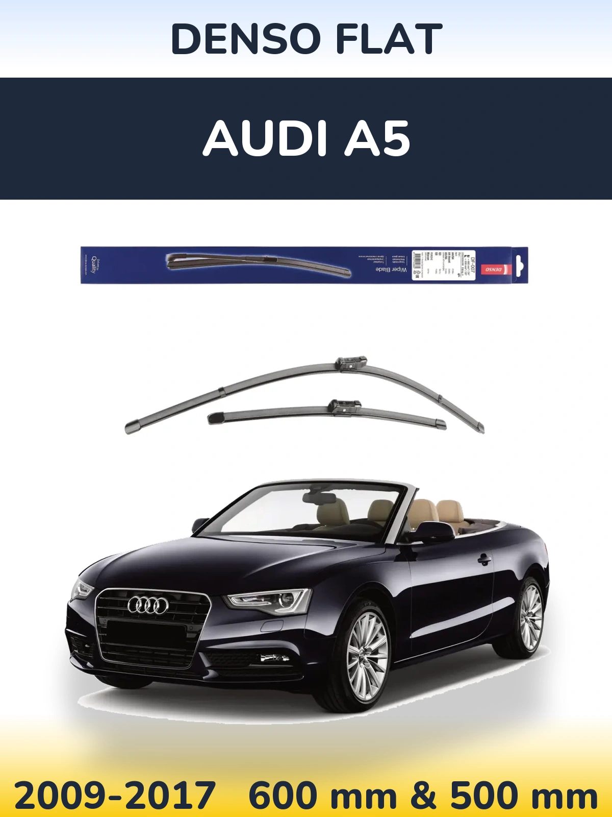 Komplet przednich wycieraczek Denso Flat 600 & 500 mm do Audi A5 2009-2017