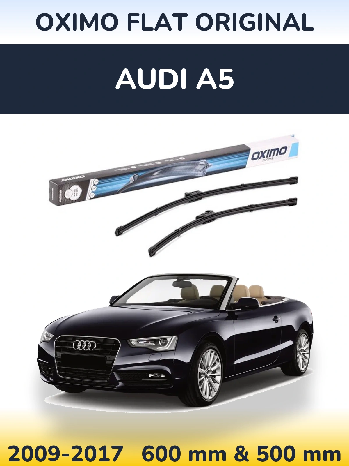 Komplet przednich wycieraczek Oximo Flat Original 600 & 500 mm do Audi A5 2009-2017
