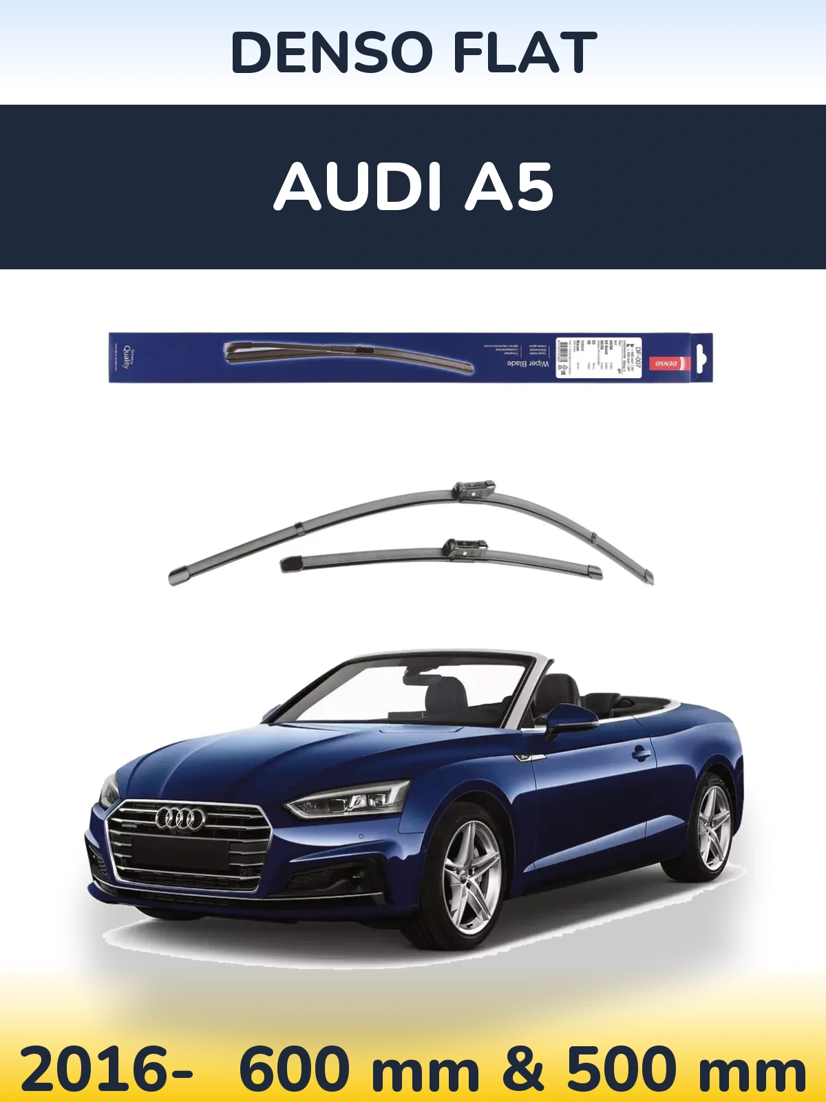 Komplet przednich wycieraczek Denso Flat 600 & 500 mm do Audi A5 2016-2026